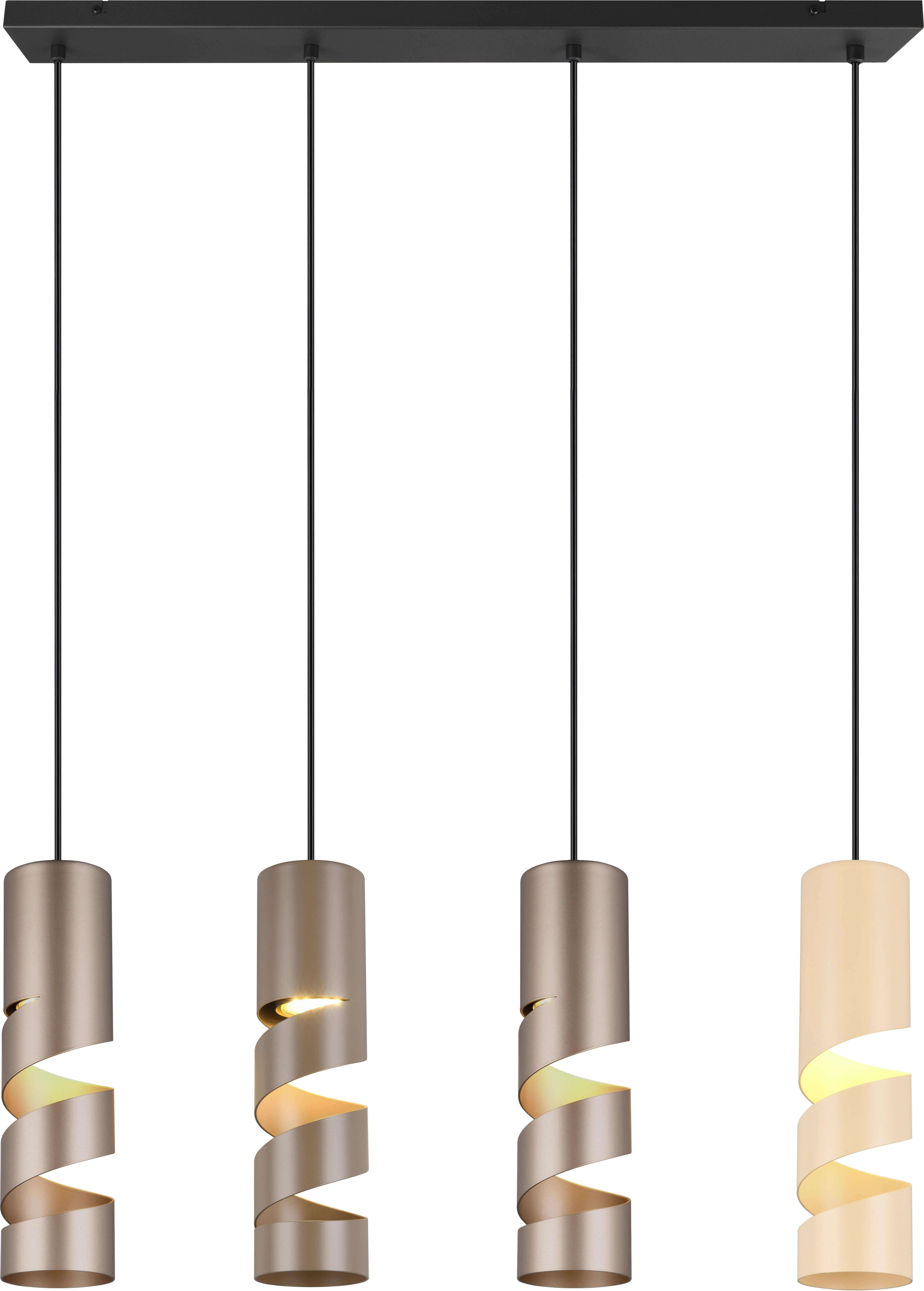 TRIO Leuchten Pendelleuchte STREAM, Hängelampe mit Metallschirm, exkl GU10 max 10W, Leuchtmittel wechselbar, warmweiß - kaltweiß, Höhe einstellbar max 150 cm, Moderne Hängeleuchte Wohnzimmer Büro