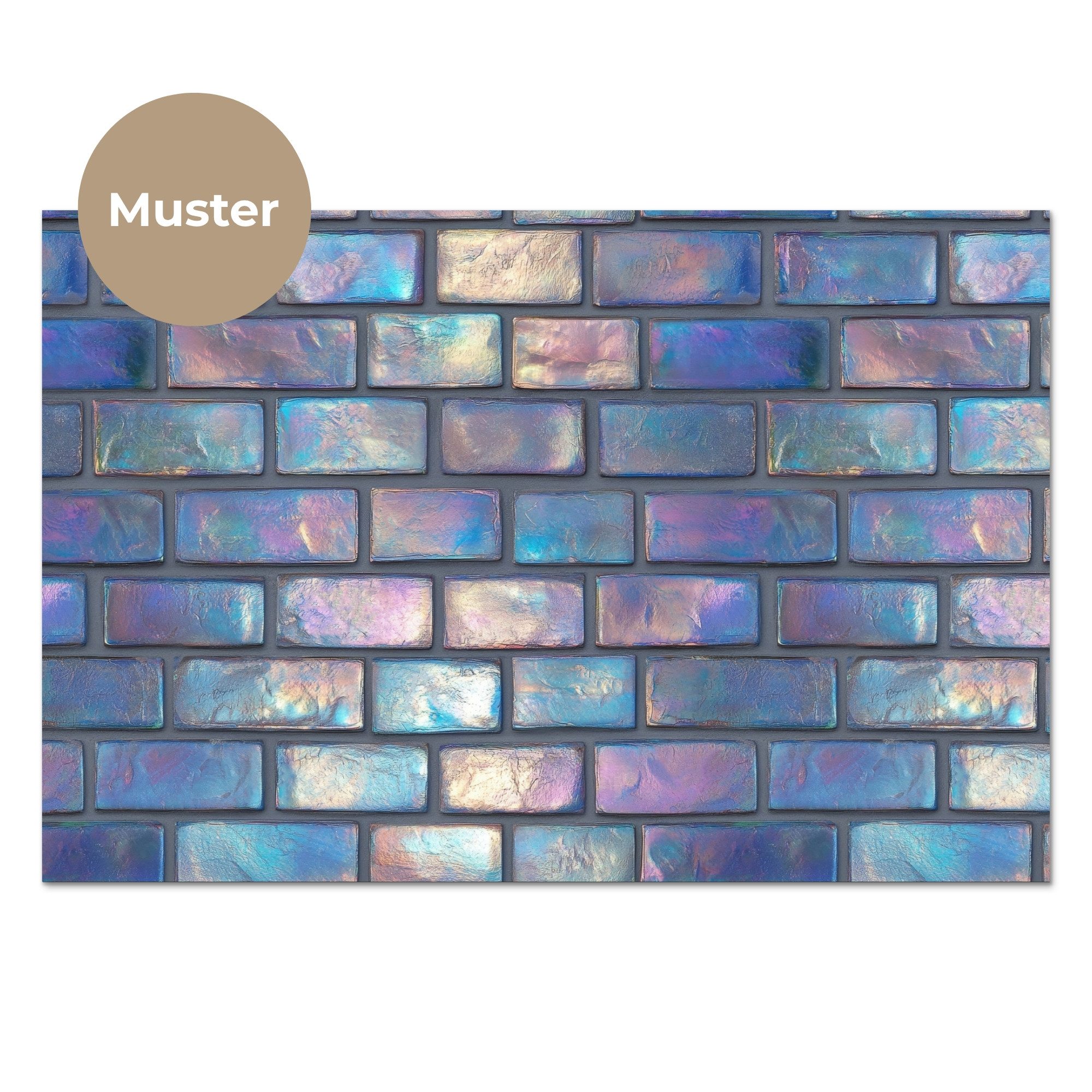 KitchenYeah Küchenrückwand Muster selbstklebend (keine Folie) Metallic - Ziegel - Glanz - Farben, (1-tlg), Spritzschutz, Küche, Rückwand, Küchenwand, Küchenfront, 30x20 cm