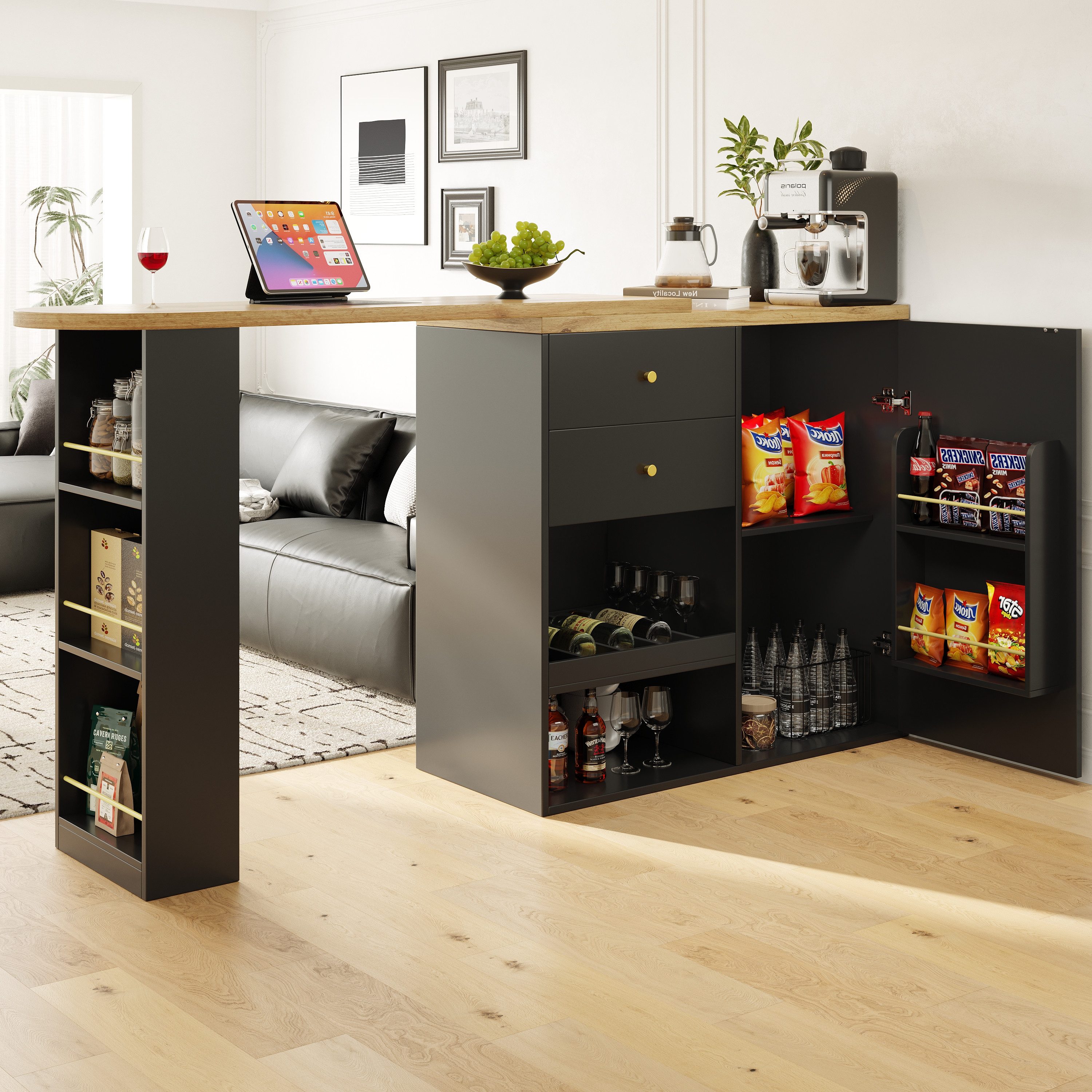 HAUSS SPOLE Bartisch 360° drehbare Essbar günstig online kaufen