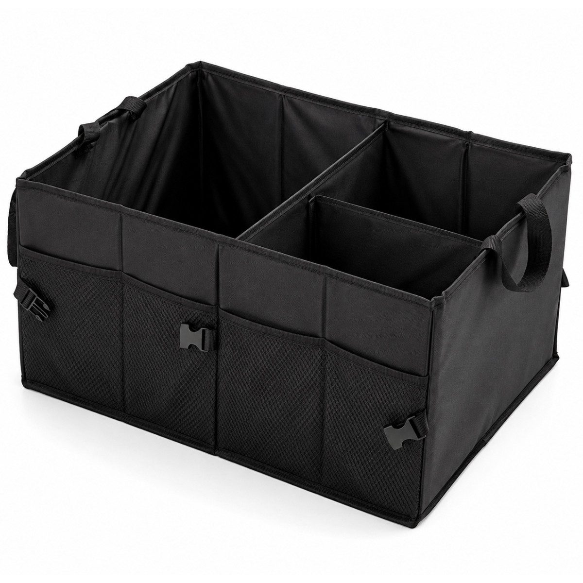 R2 Invest Aufbewahrungsbox Kofferraum Organizer Auto Faltbox mit 3 Fächern 56 × 40 × 26 cm