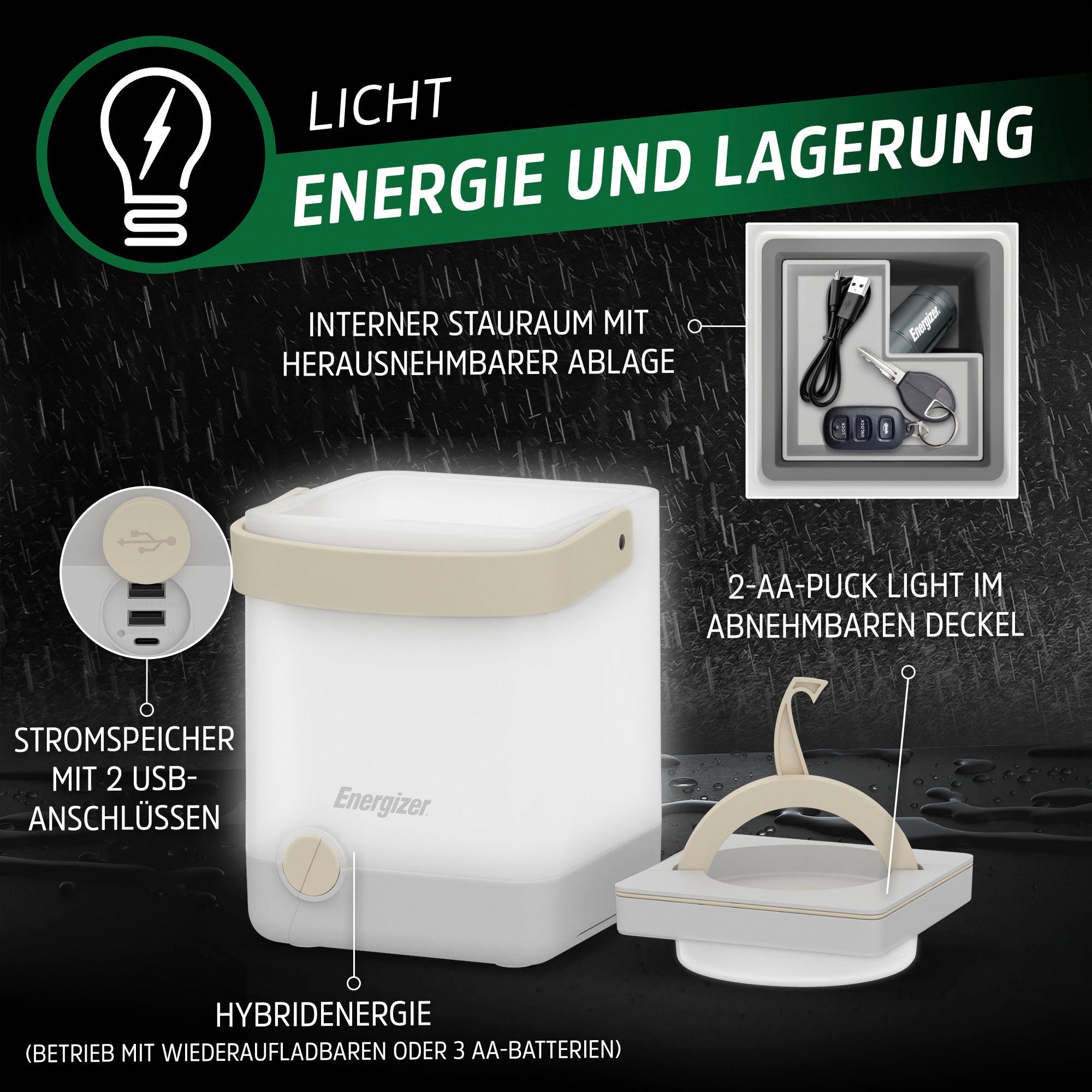 Energizer Taschenlampe Hybrid Light Cube Power
