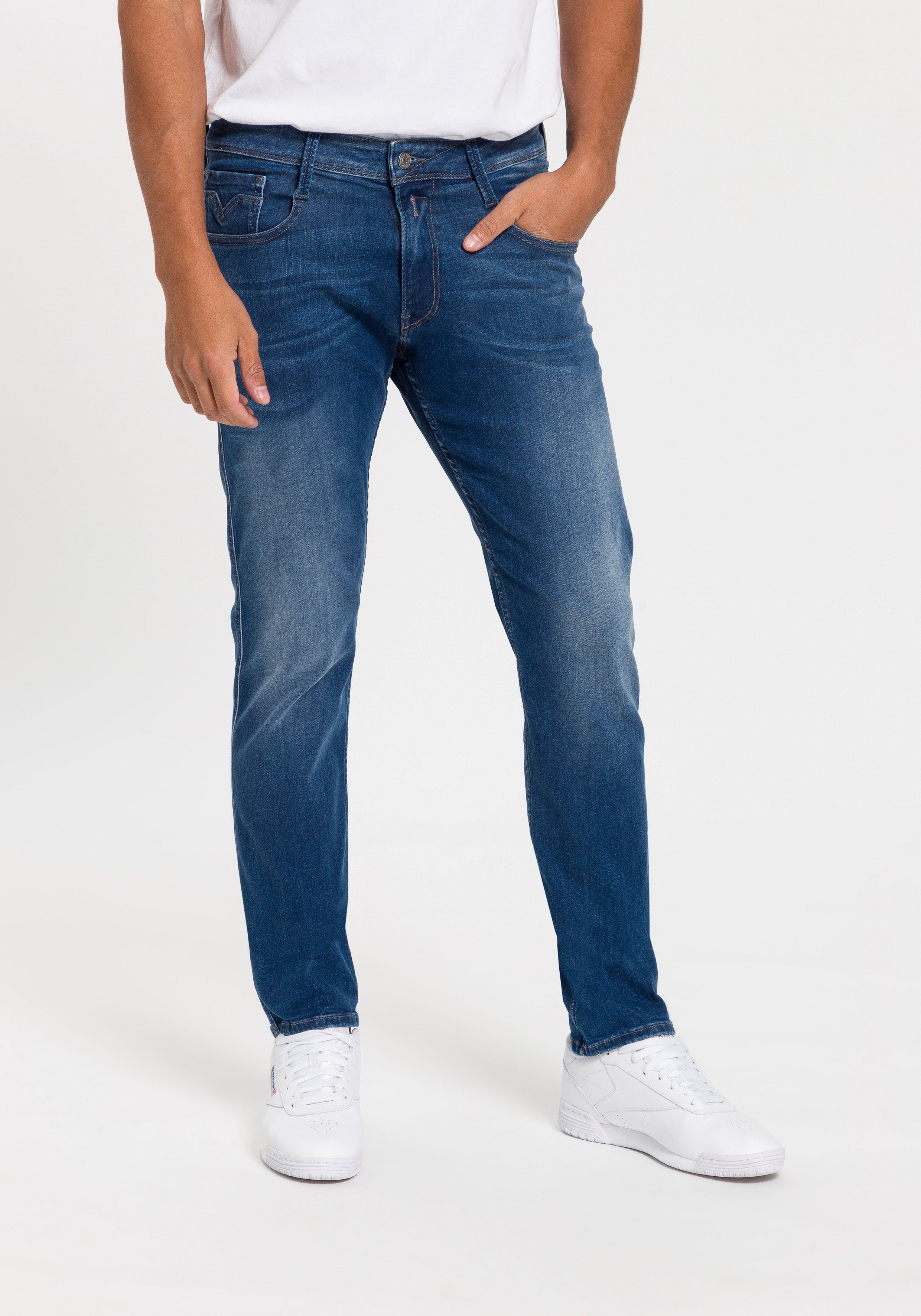 Replay Slim-fit-Jeans ANBASS medium-blue