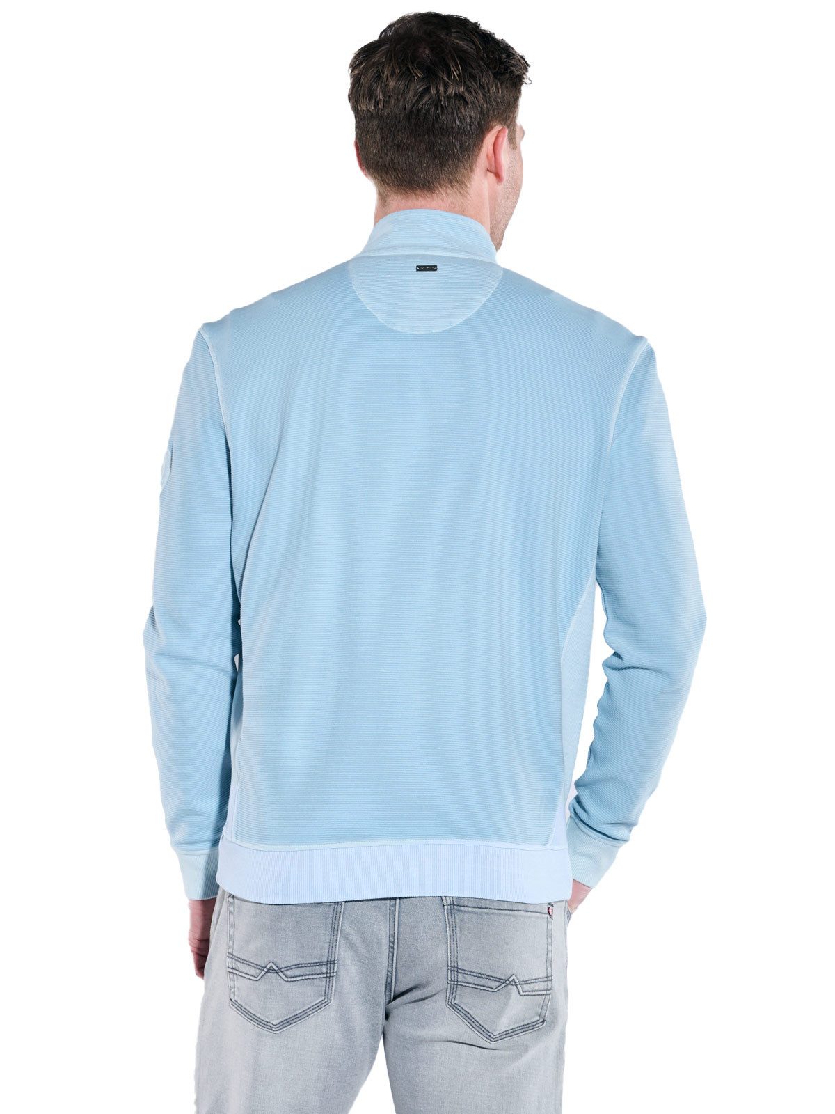 Engbers Sweatjacke engbers Herren Sweatjacke mit Stehkragen, Hellblau günstig online kaufen