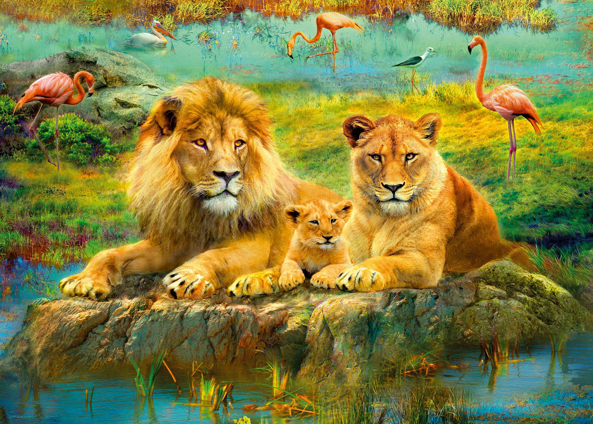 Ravensburger Verlag GmbH Puzzle Ravensburger, Afrikanische Tiere, 2x 1000 Teile Puzzle, 1000 Puzzleteile