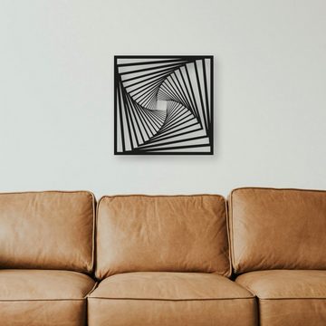 WoodFriends Wandbild modernes abstraktes Holzschild aus Holz Quadrat in Quadrat, zum Aufkleben Kunst Wandkunst Geburtstagsgeschenk geometrische Rahmen