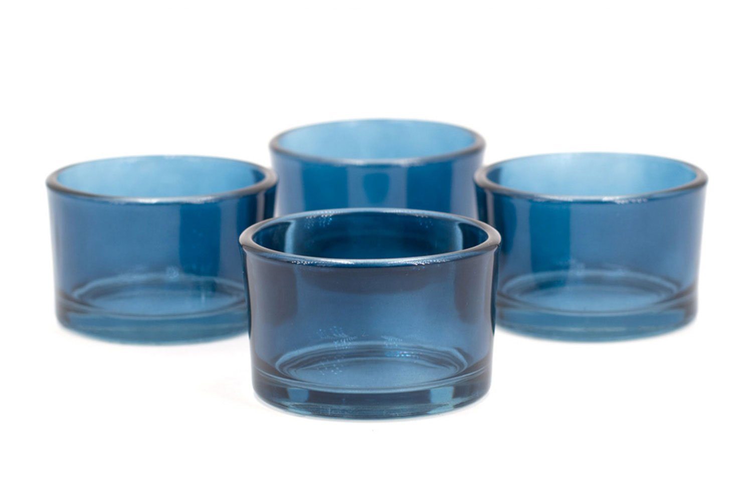 navy Set Teelichtgläser 4er dunkelblau / Teelichthalter, 51x33mm Creativery klein