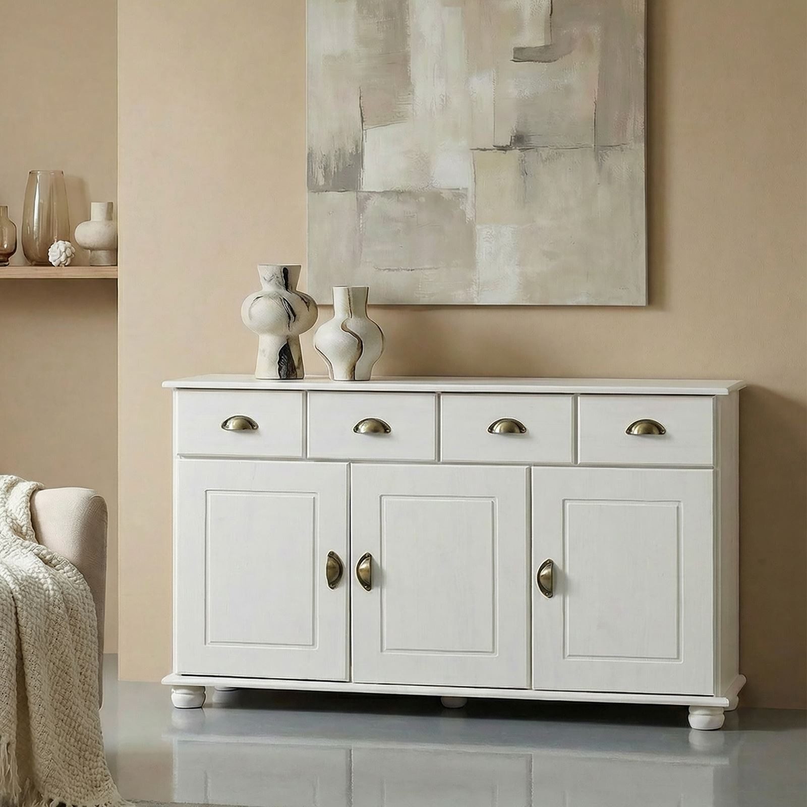 IDIMEX Kommode COLMAR, Sideboard Kommode Anrichte Kiefer massiv 3 Tür