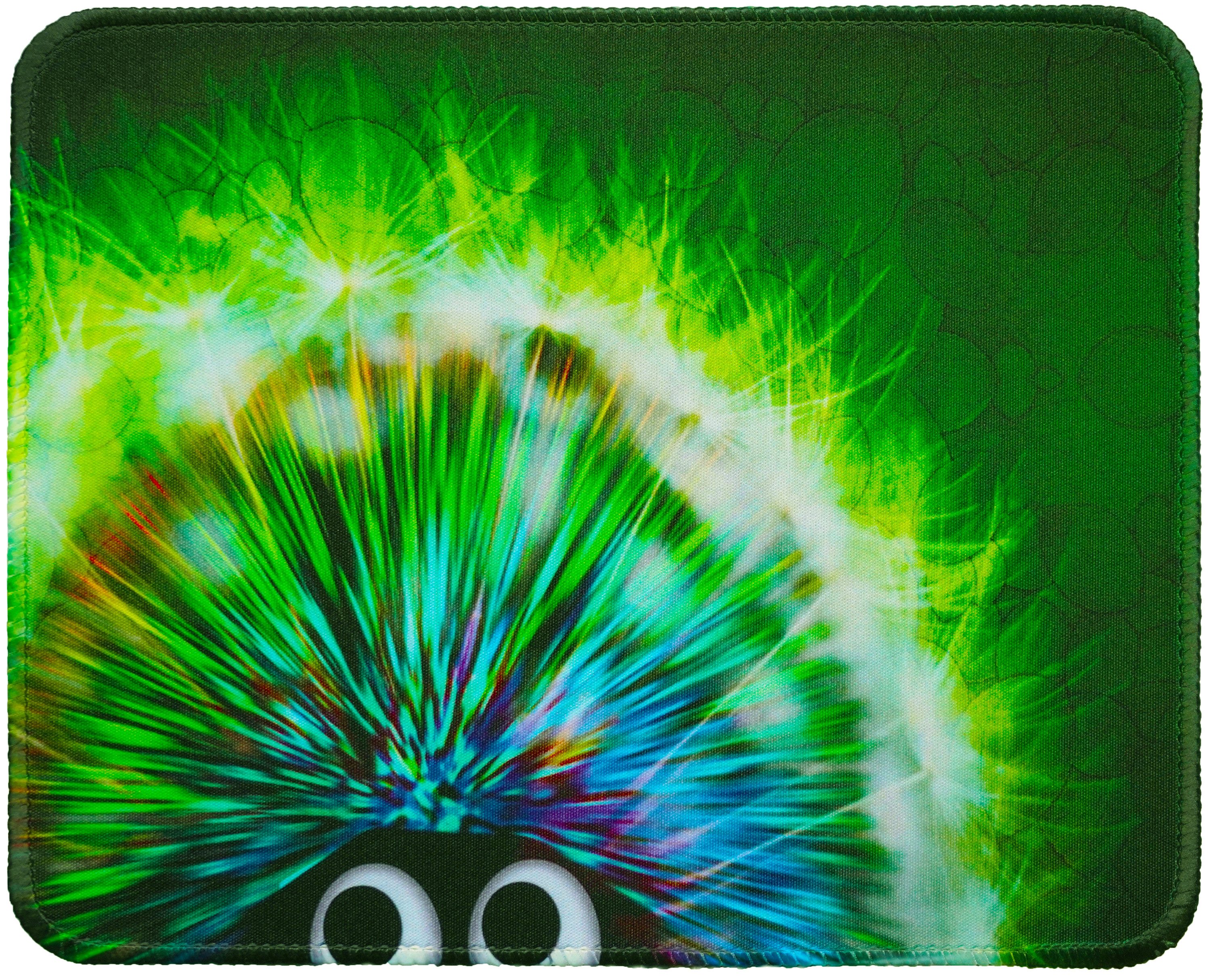 Silent Monsters Mauspad 24x20cm Igel grün Gaming Mousepad Präzision Geschwindigkeit Rutschfest, Vernähter Rand rutschfest leise Gaming Büro Office Homeoffice Mousepad