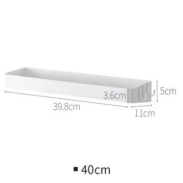 Coonoor Duschregal Badezimmerregal mit 3 Haken weiß 30cm, 1-tlg., kein Bohren erforderlich