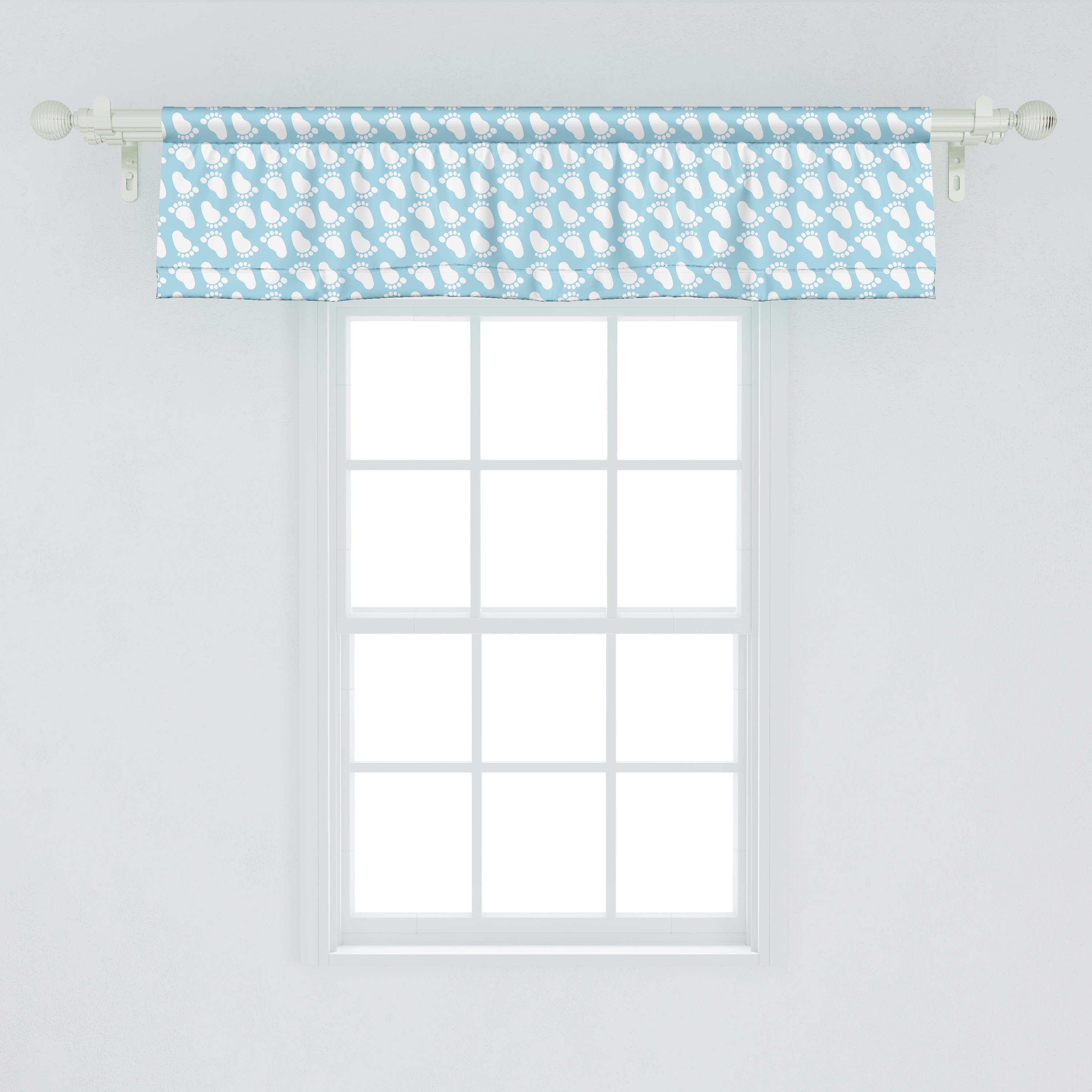 Scheibengardine Vorhang Volant für Küche Abdrücke Dekor mit Microfaser, Abakuhaus, Neugeborene Infant Baby Schlafzimmer Stangentasche