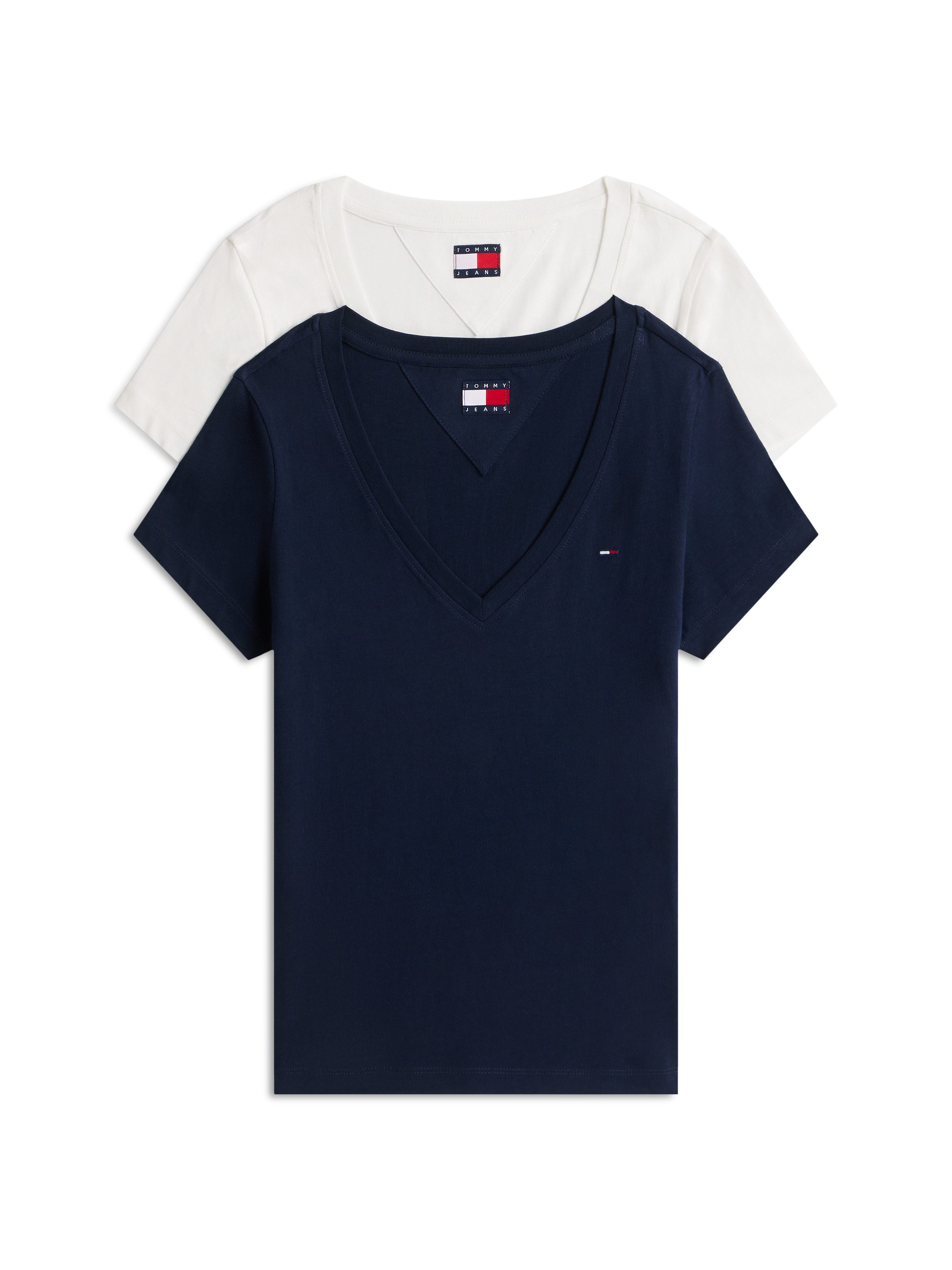 Tommy Jeans T-Shirt TJW 2PACK V-NECK TEE (Packung, 2-tlg., 2-er Pack) mit L günstig online kaufen