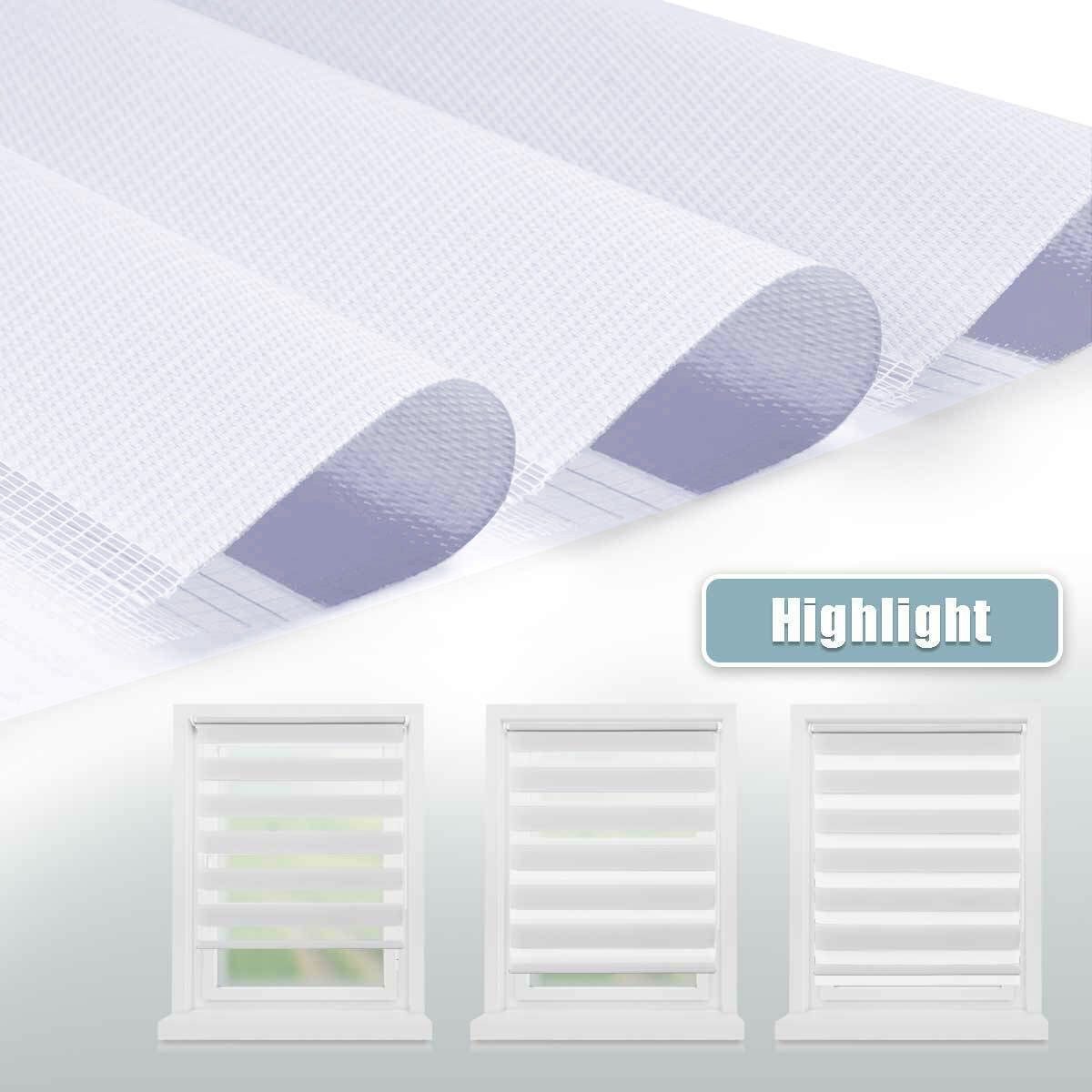 Doppelrollo Ohne Bohren, Weiß/Beige/Anthrazit, OUBO, freihängend, verspannt, Klemmfix, Klemmträger, Lichtschutz schnelle und einfache Montage mit beiliegendem