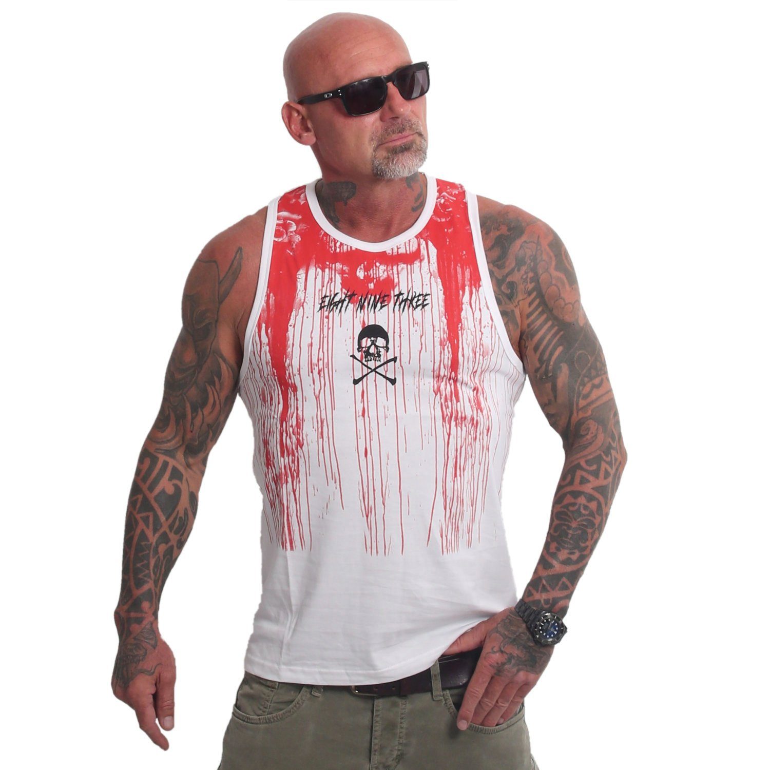 YAKUZA Muskelshirt Blood mit Ringerrücken günstig online kaufen