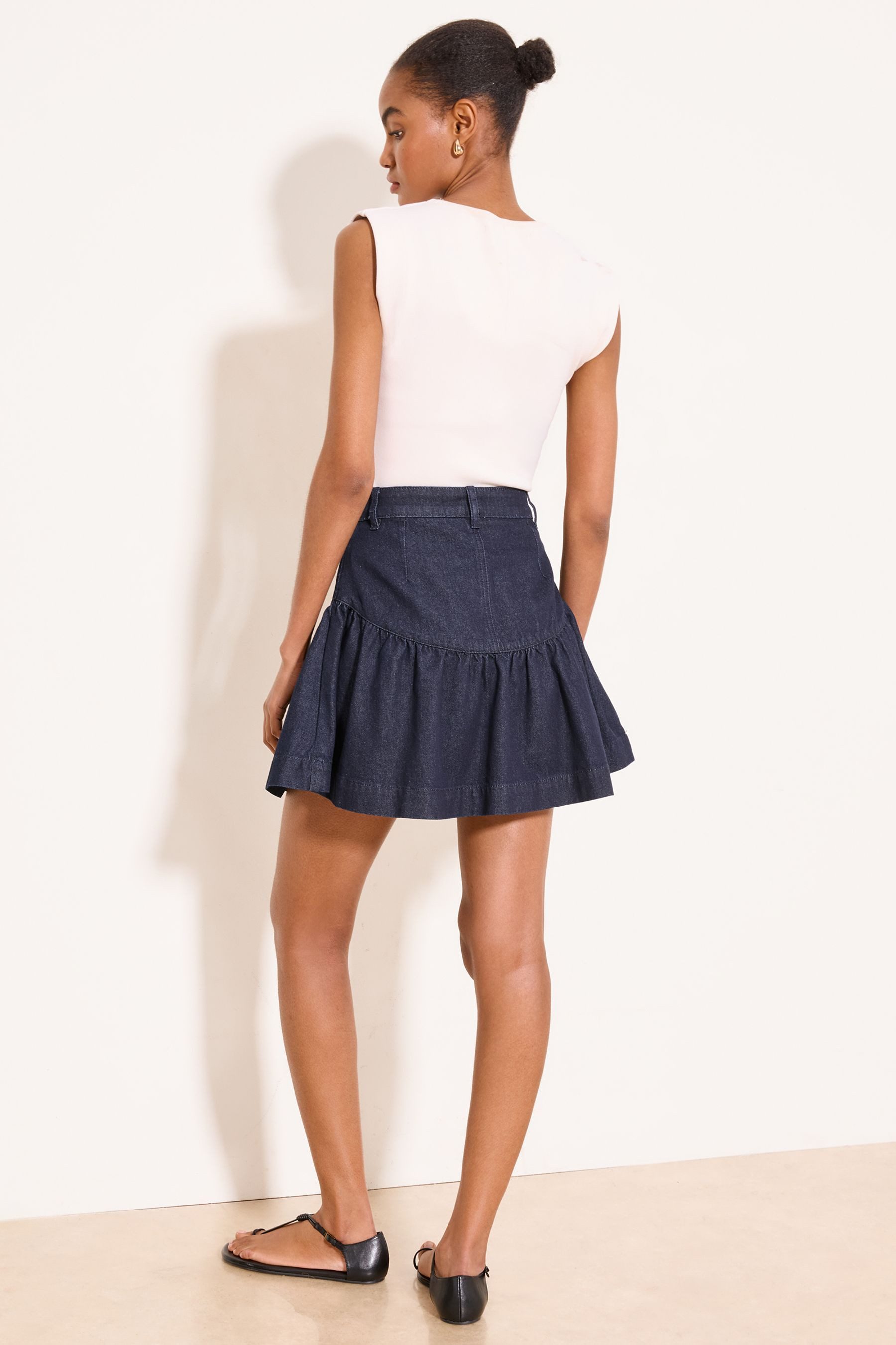 LIPSY Minirock Lipsy ausgestellter Denim-Minirock (1-tlg)