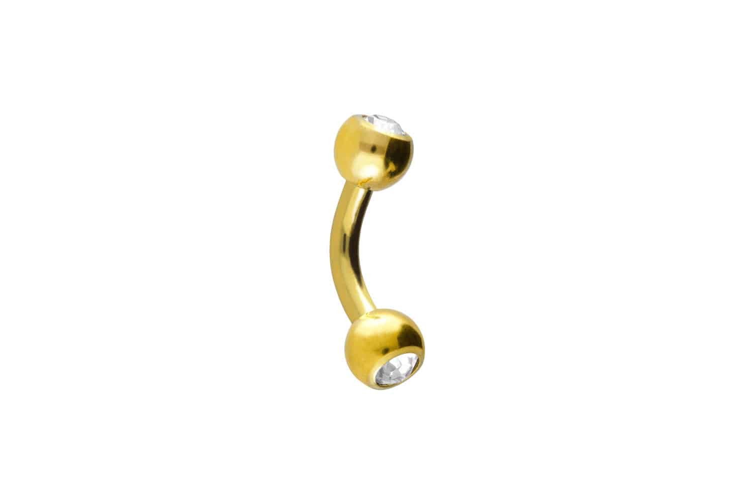PIERCINGLINE Bauchnabelpiercing Chirurgenstahl Banane ZWEI KRISTALLE günstig online kaufen