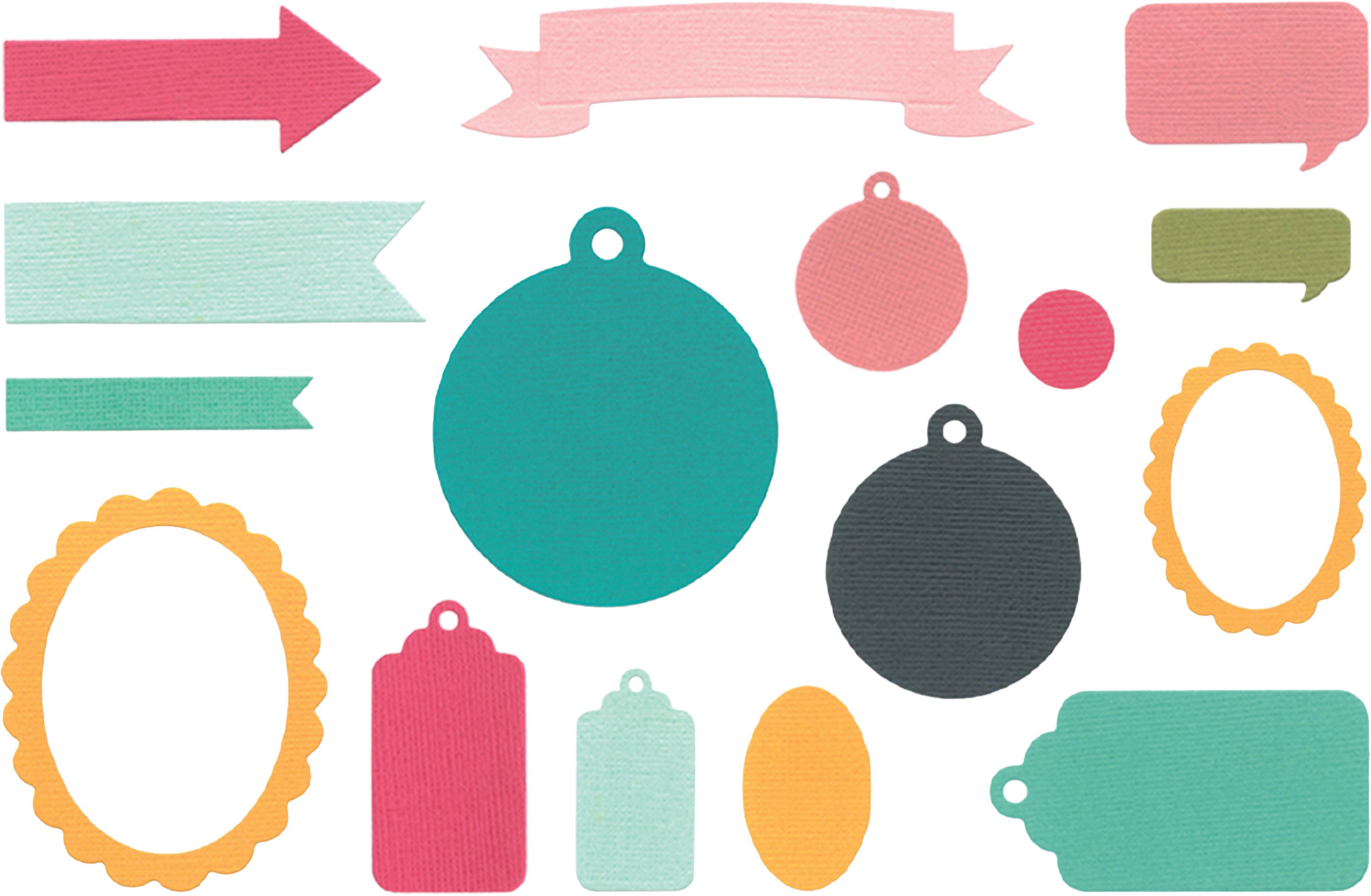 Sizzix Motivschablone Stanzschablone Banners, Tags & Labels, 16 Teile
