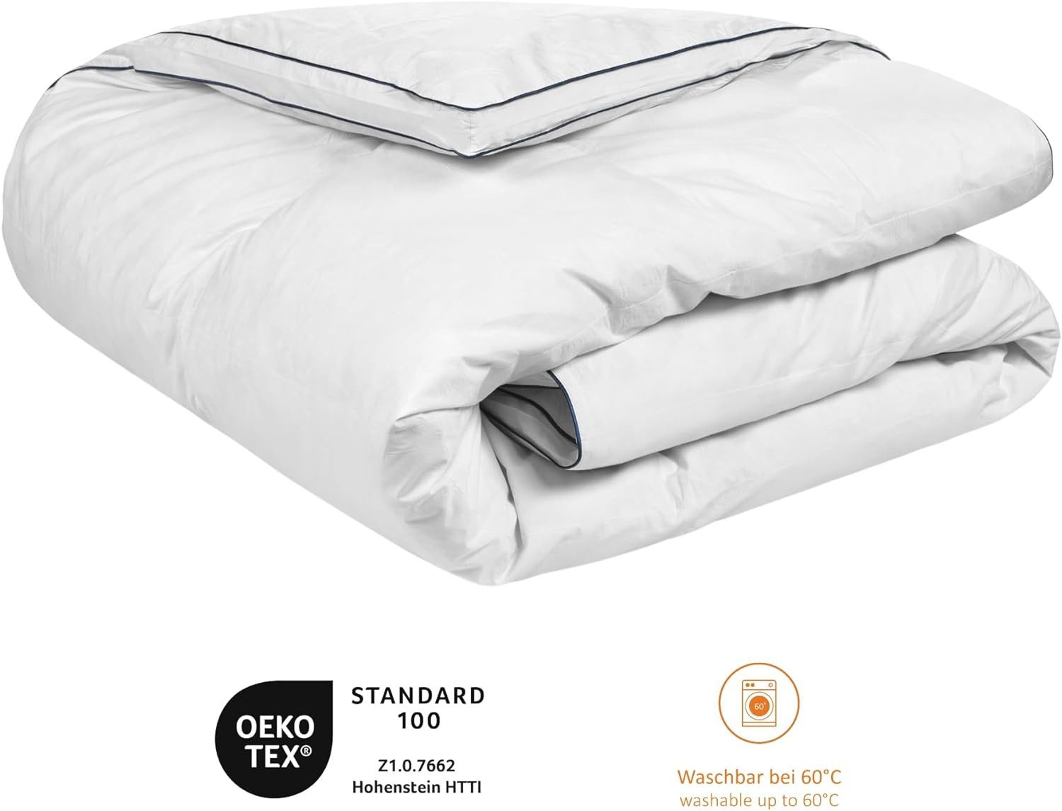 sleepling Daunenbettdecke als Kassettendecke, Füllung: 90% Daunen / 10% Federn, Bezug: 100% Baumwolle, ÖKO-TEX STANDARD 100, ganzjährige Winterbettdecke, reines Naturprodukt