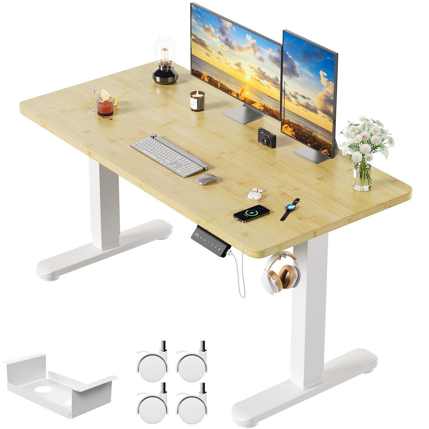 HOMALL Schreibtisch Höhenverstellbarer Elektrisch mit 25mm günstig online kaufen