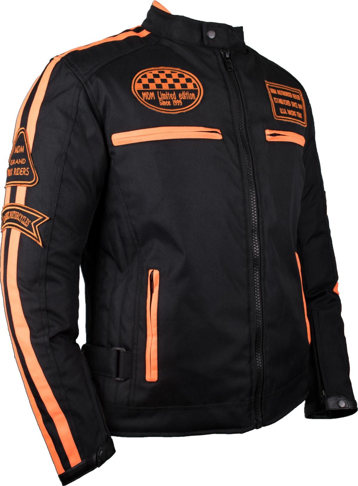 MDM Motorradjacke Herren Motorradjacke Textil Highway Stil mit Protektoren Highway Stil, 5 Protektoren, winddicht, wasserabweisend