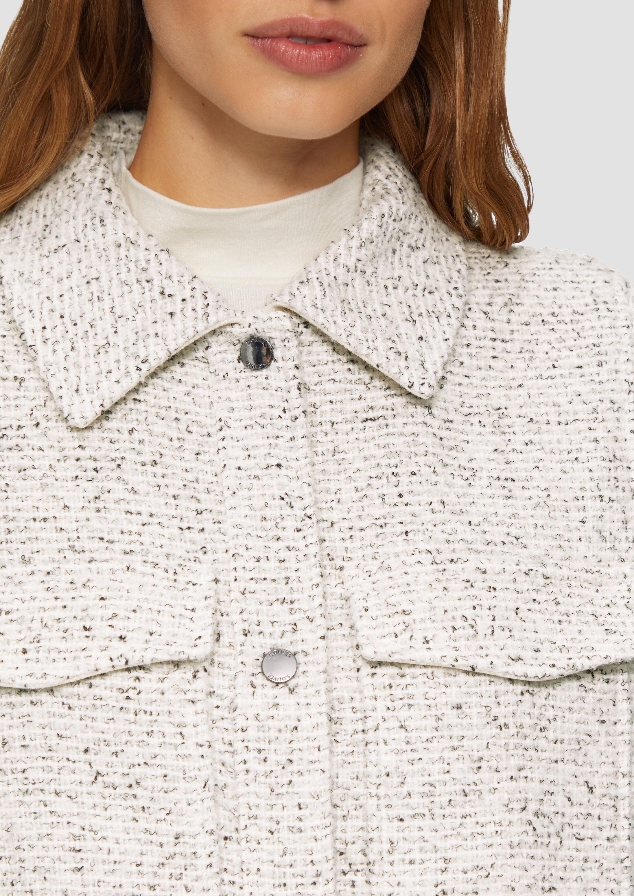 s.Oliver Funktionsweste Indoor-Weste Bouclé-Weste mit aufgesetzten Taschen