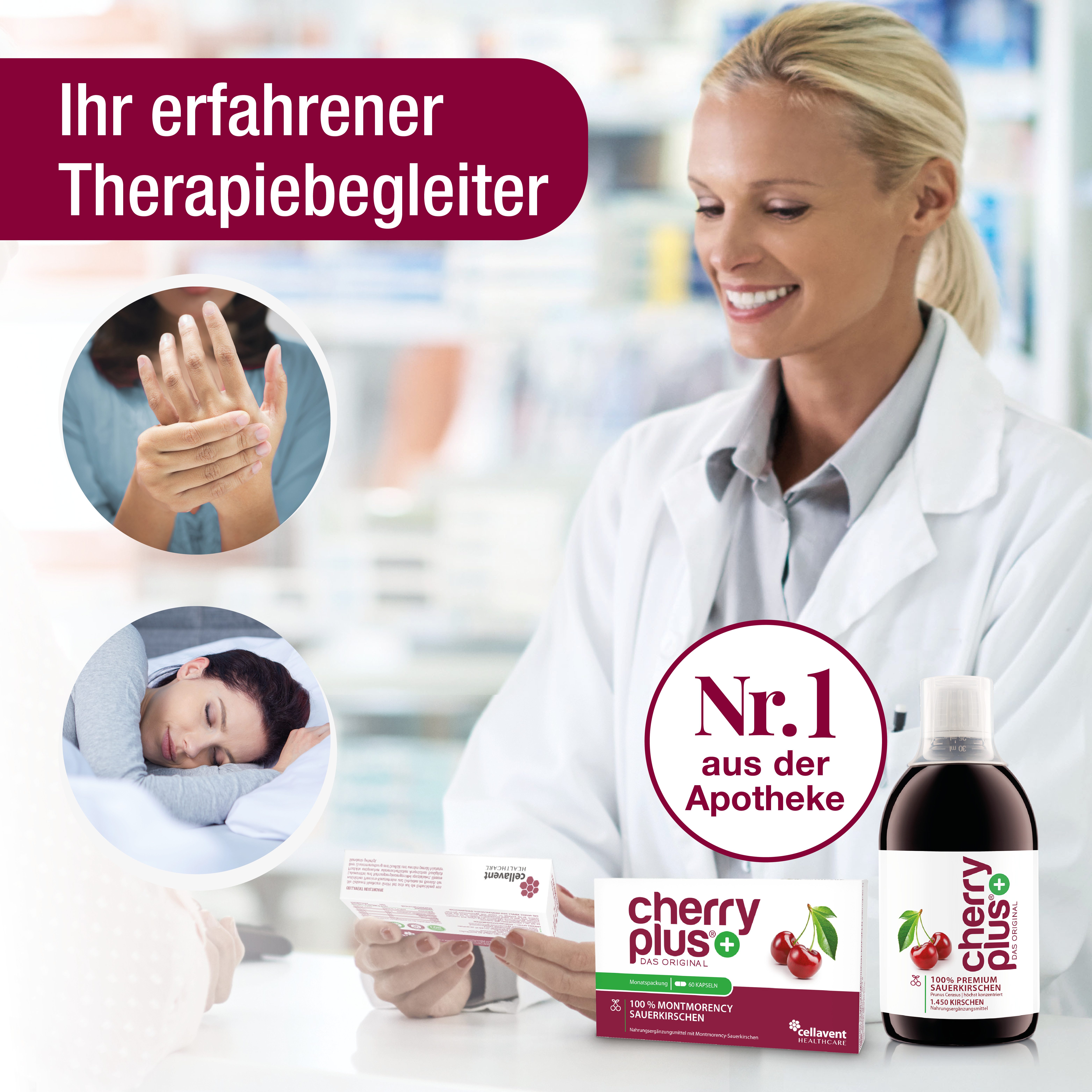 Cellavent Healthcare Montmorency Sauerkirsche Kapseln - Cherry PLUS Kapseln