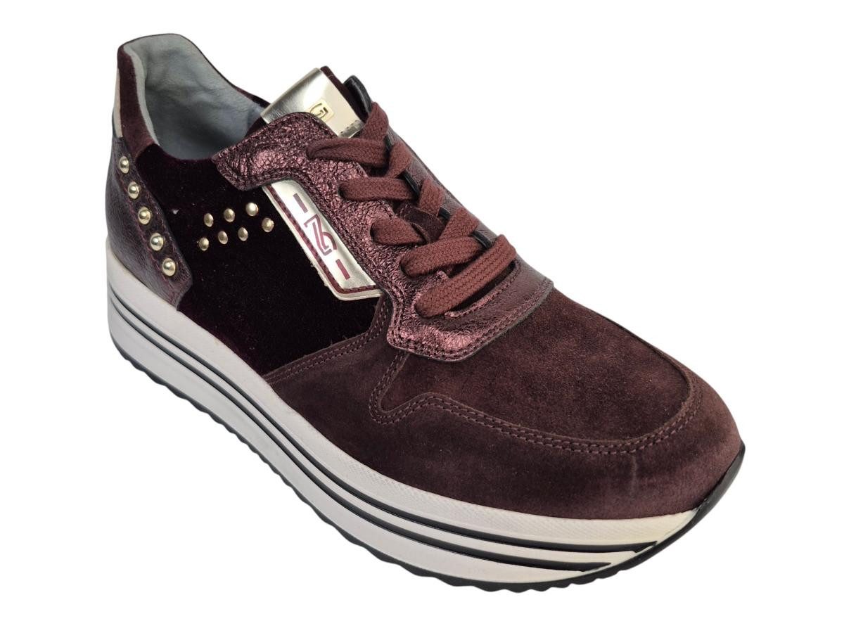 Nero Giardini Velour Met. bordo Sneaker