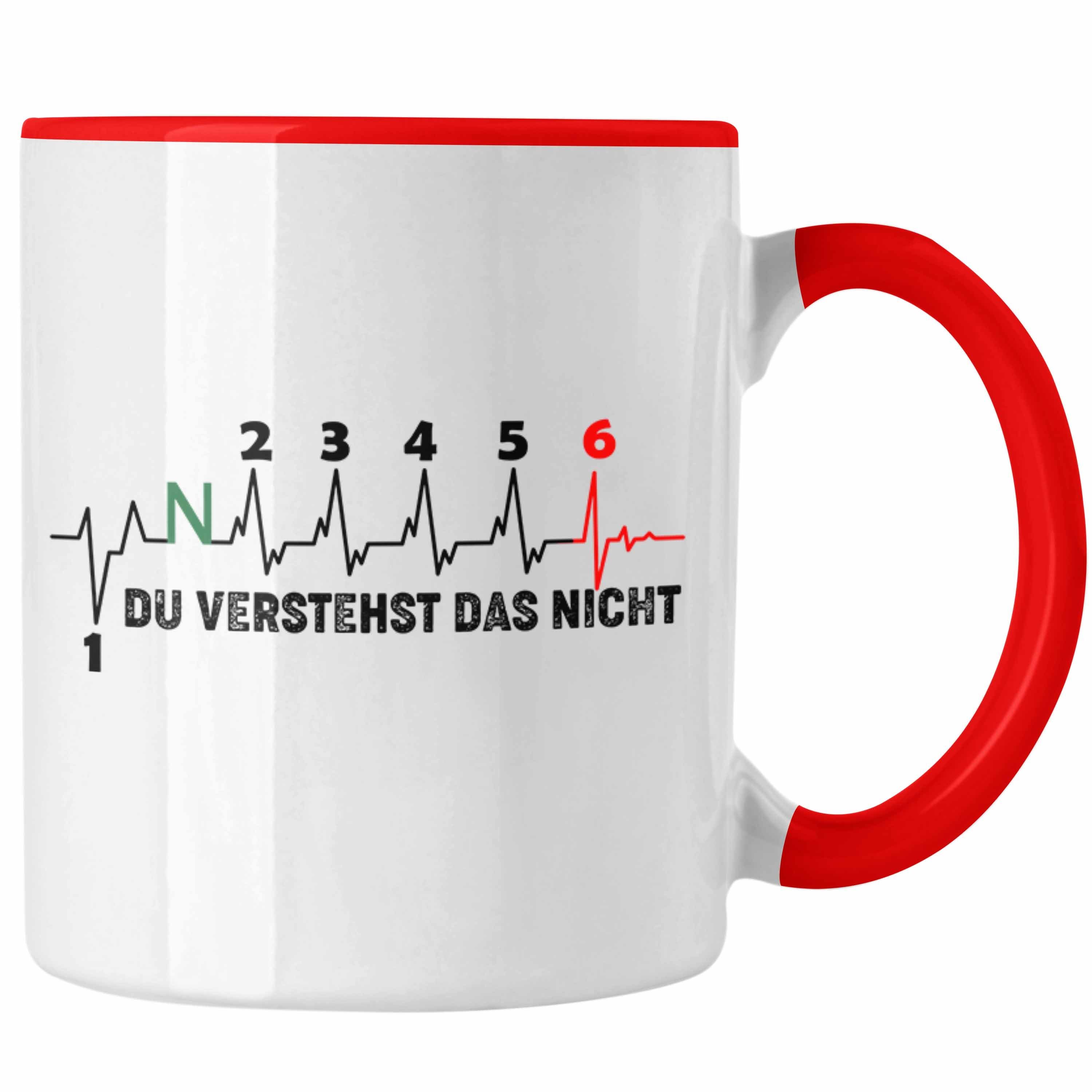 Trendation Tasse Trendation - Du Verstehst Das Nicht Biker Motorrad Gangschaltung Auto Tuner Geschenkidee Tasse Rot | Teetassen