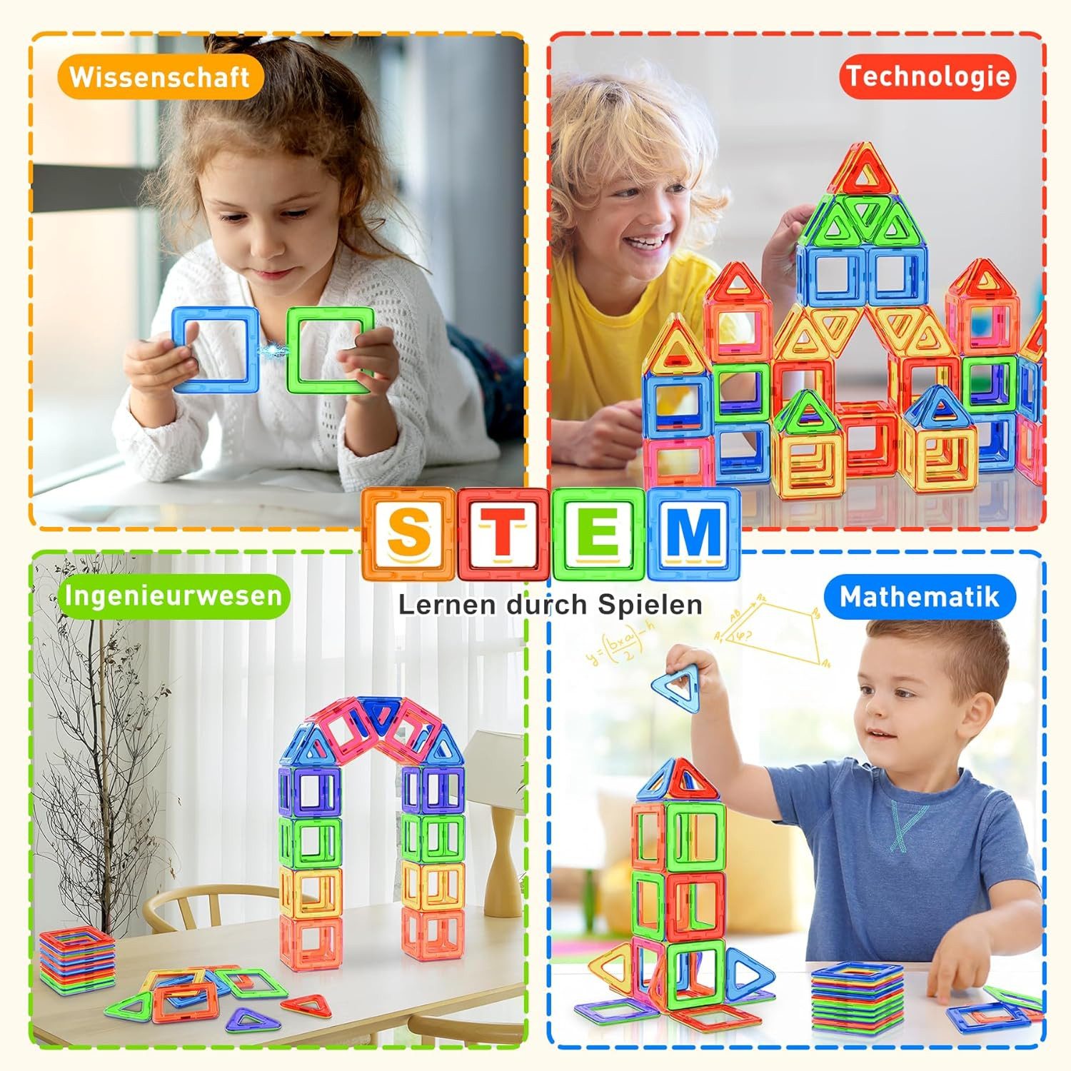 POPOLIC Magnetische Bausteine, Magnetspielzeug Magneten Kinder günstig online kaufen