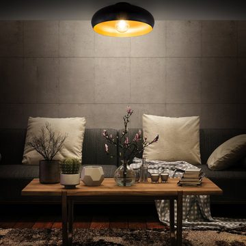 B.K.Licht Deckenleuchte, ohne Leuchtmittel, Warmweiß, LED Deckenlampe Retro schwarz-gold Wohnzimmer Flur Schlafzimmer E27