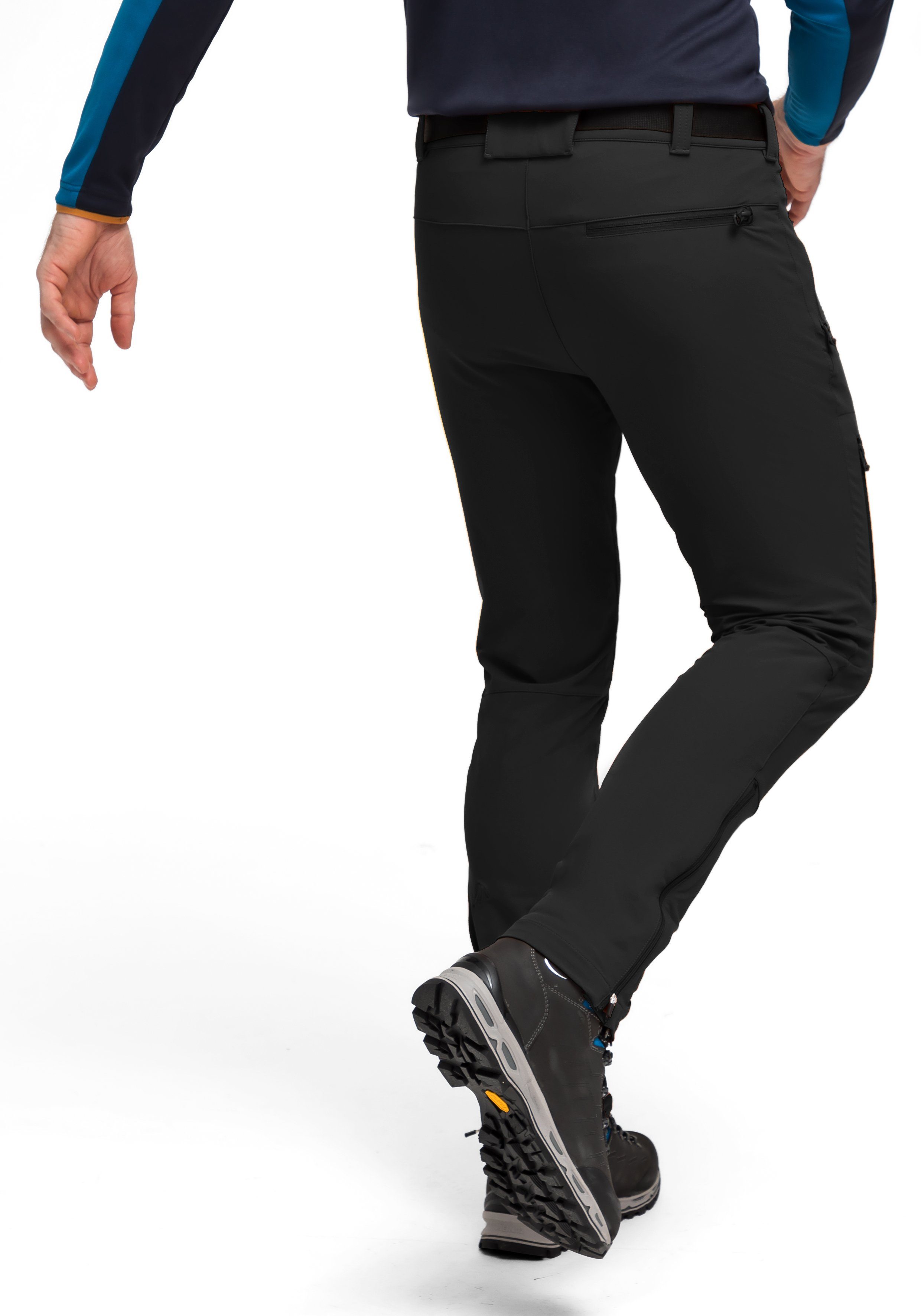 Maier Schmal schwarz Naturno elastisch Funktionshose slim Sports geschnittene Trekkinghose,