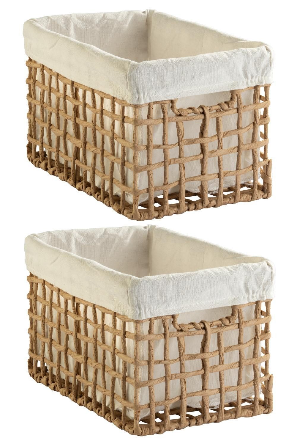 Home4You Aufbewahrungskorb, Beige, Braun, Drahtgestell, Papierumwicklung, günstig online kaufen