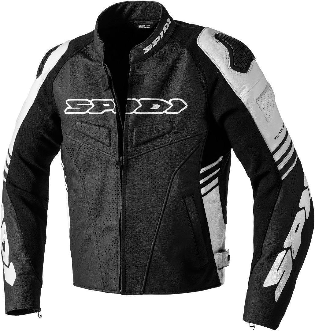 [Verkauf zum begrenzten Preis] SpiDi Motorradjacke Motorrad Black/White Warrior Lederjacke Track
