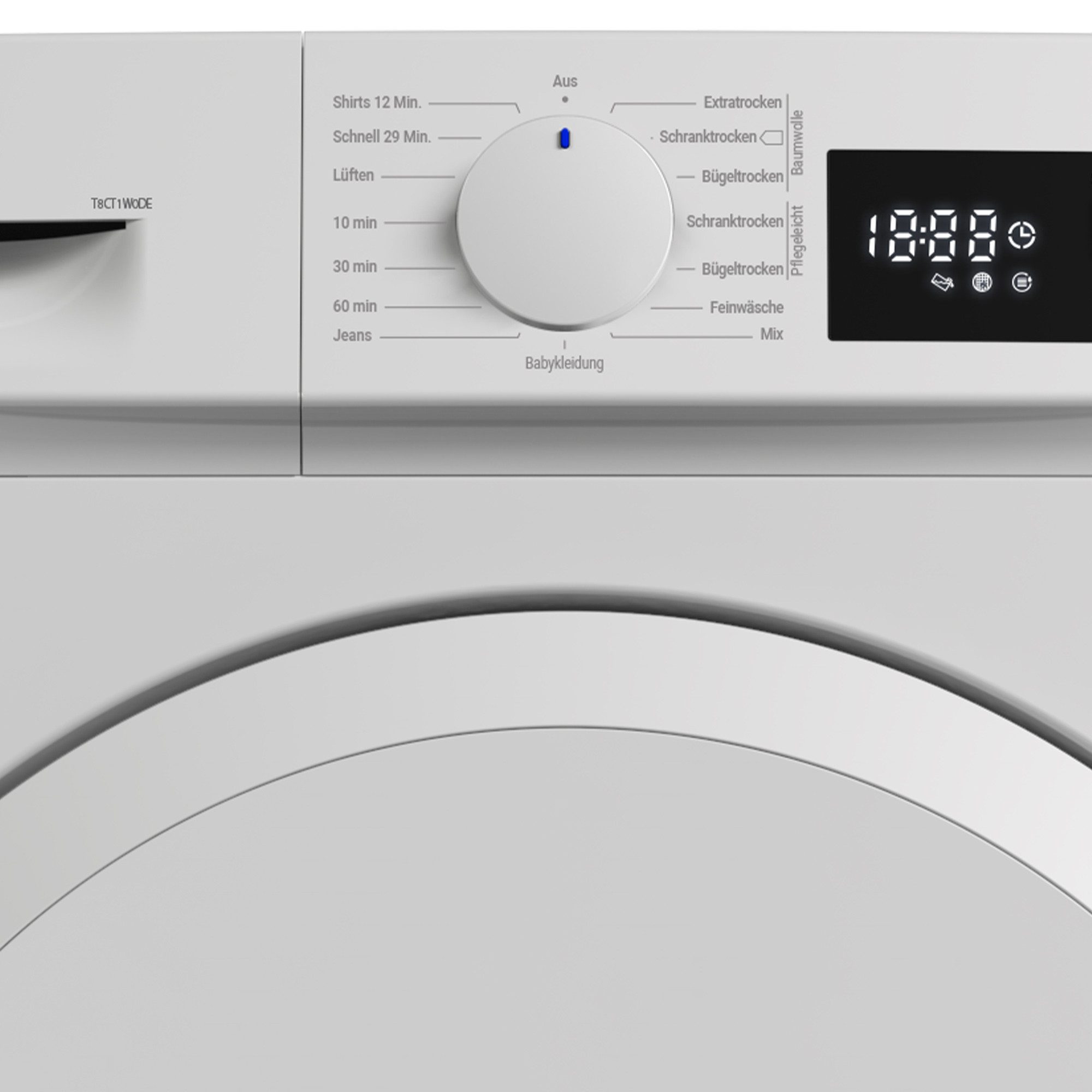 Daewoo Kondenstrockner T8CT1W0DE, 15 Programme, Startzeitauswahl, Knitterschutz
