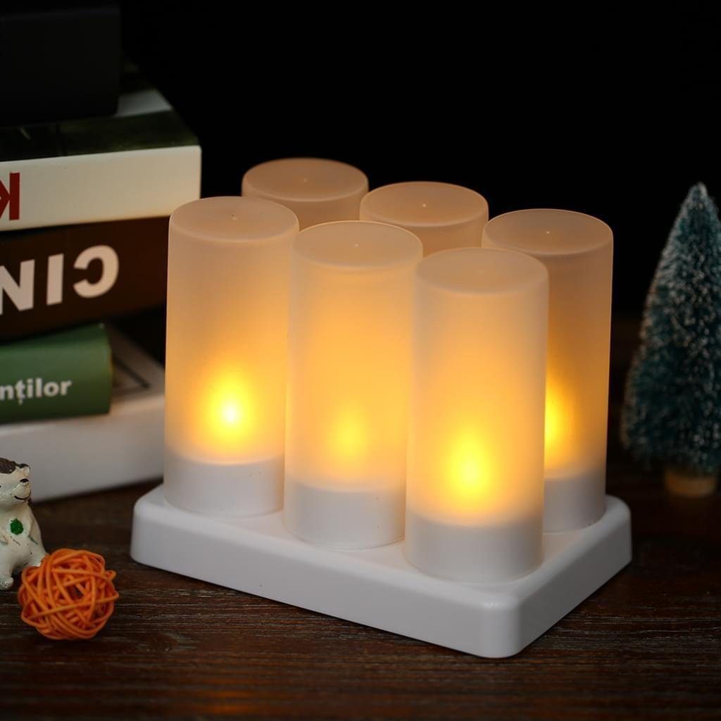 Kerzenhalter Teelichter AUKUU mit Wiederaufladbar Kerzenhalter LED Kandelaber