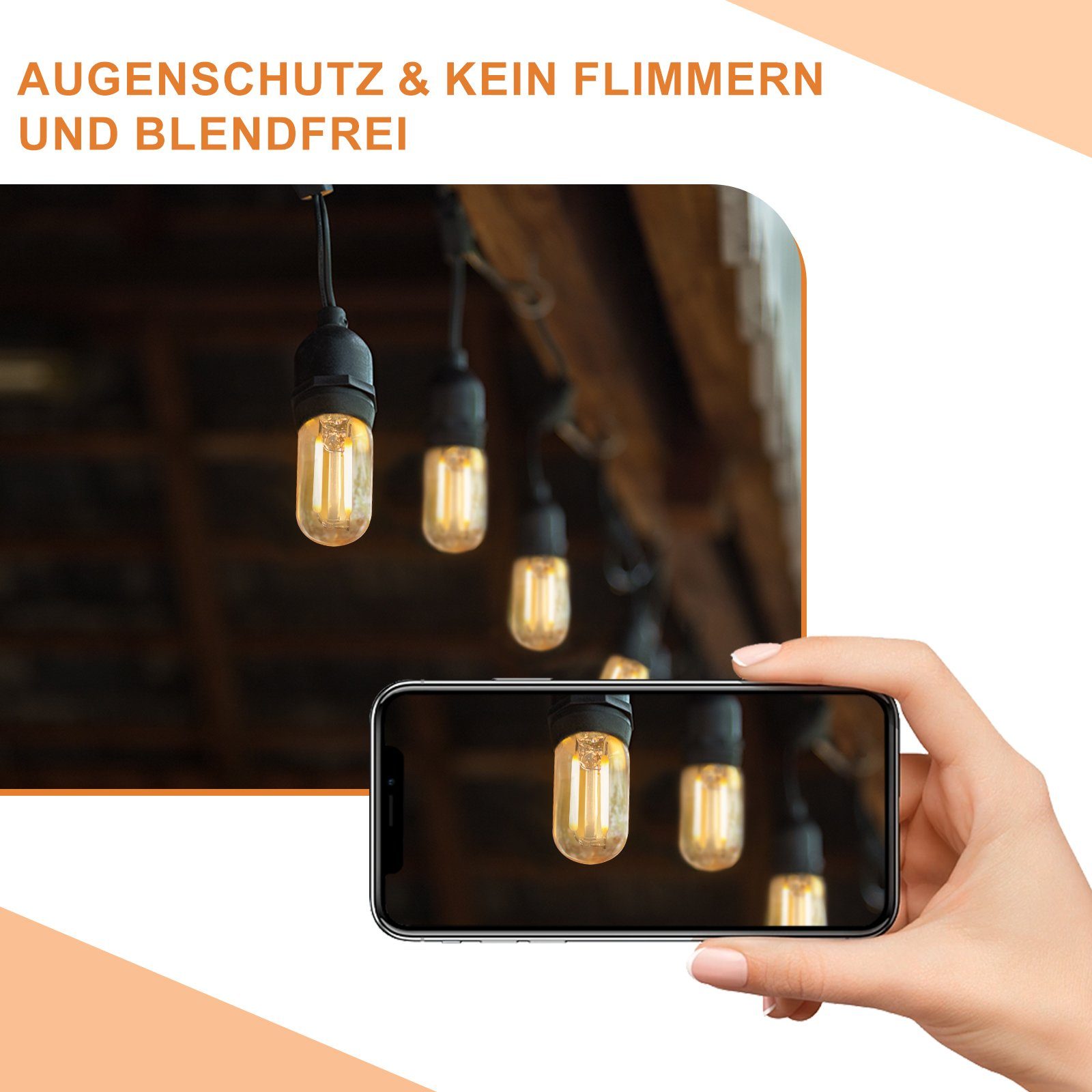 E14 T22 E14, Glühbirnen Transparente 2 Nettlife LED Vintage 2W, 2700K Lampe Leuchtmittel Warmweiß, LED-Leuchtmittel St., Birnen