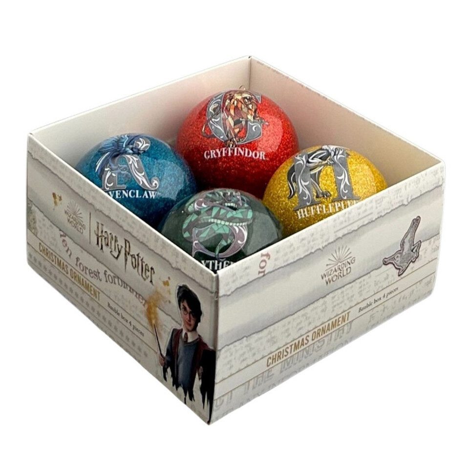 Disney Weihnachtsbaumkugel Disney Weihnachtskugeln Harry Potter Christbaumschmuck (4 St), Weihnachten Glitzer