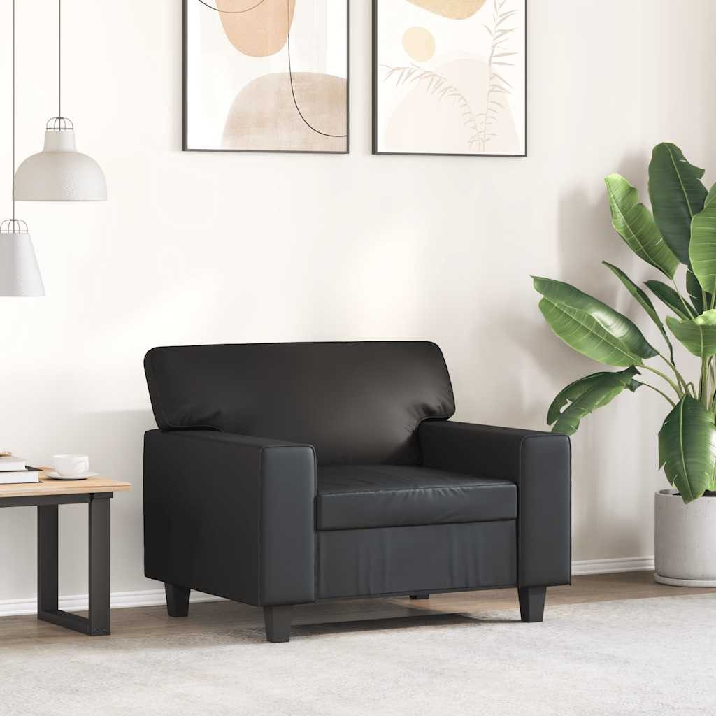 vidaXL Sofa Sessel Schwarz 60 cm Kunstleder, 1 Teile