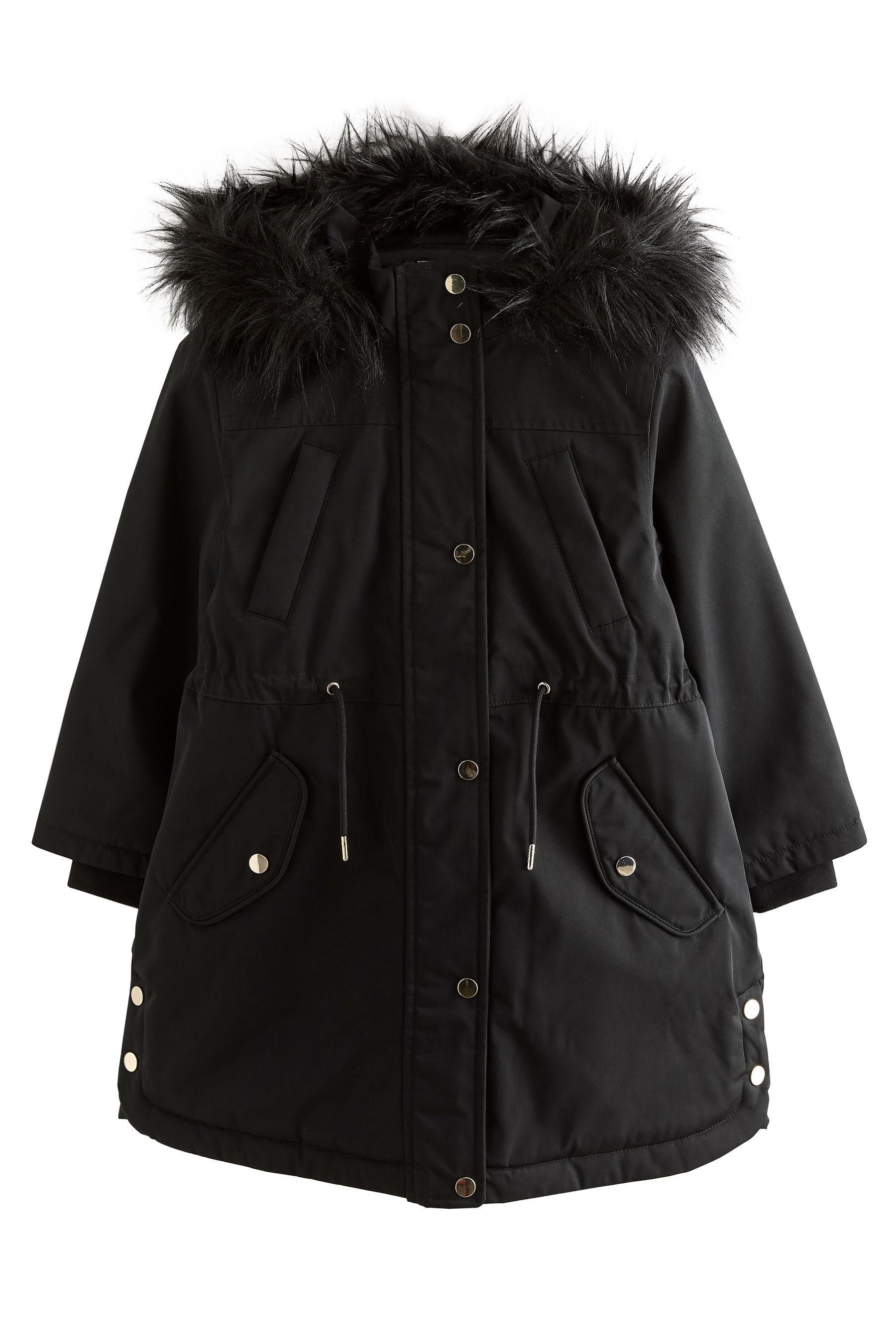 Next Funktionsmantel Wasserfester, gesteppter Parka mit Kunstfell (1-tlg)