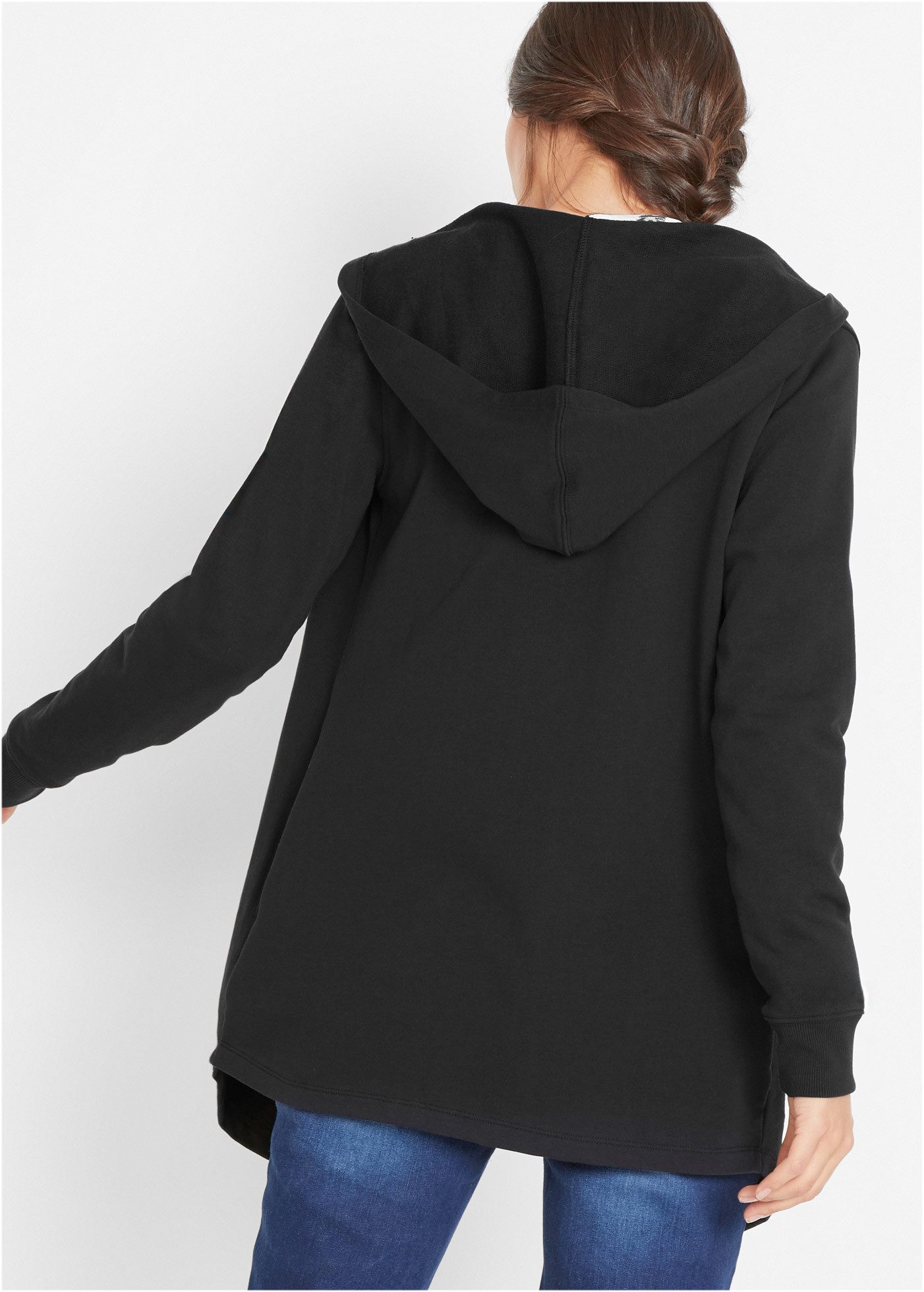 bonprix Sweatjacke mit Kapuze, für vielseitige Alltagslooks, schmale Passform