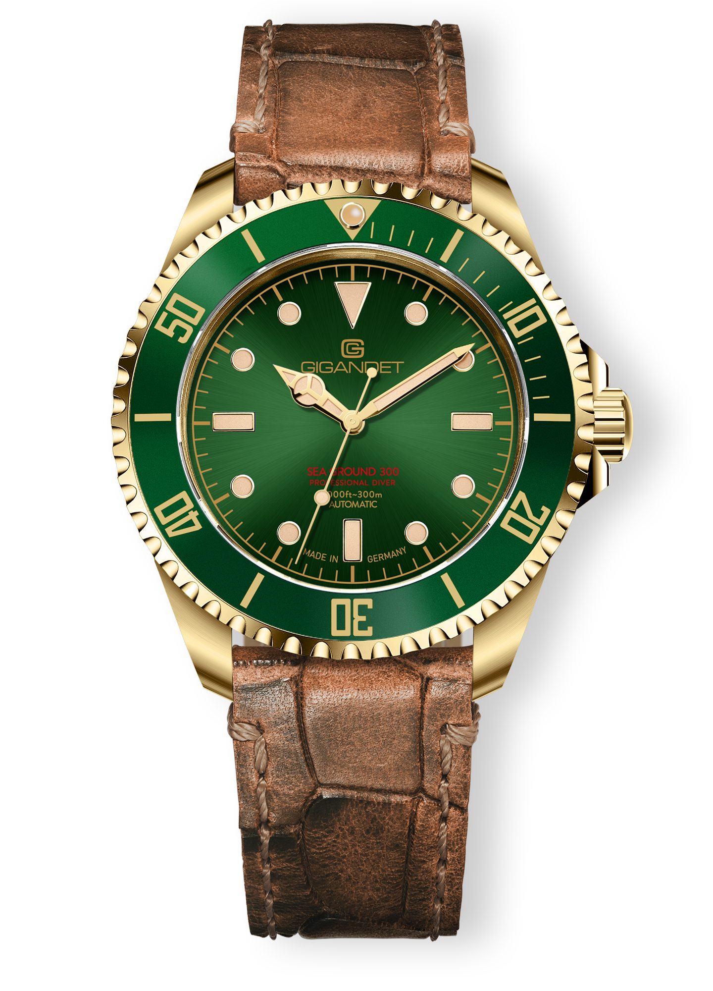Gigandet Automatikuhr SEA GROUND 300 VINTAGE, Made in Germany, Saphirglas, Swiss SuperLuminova Old Radium