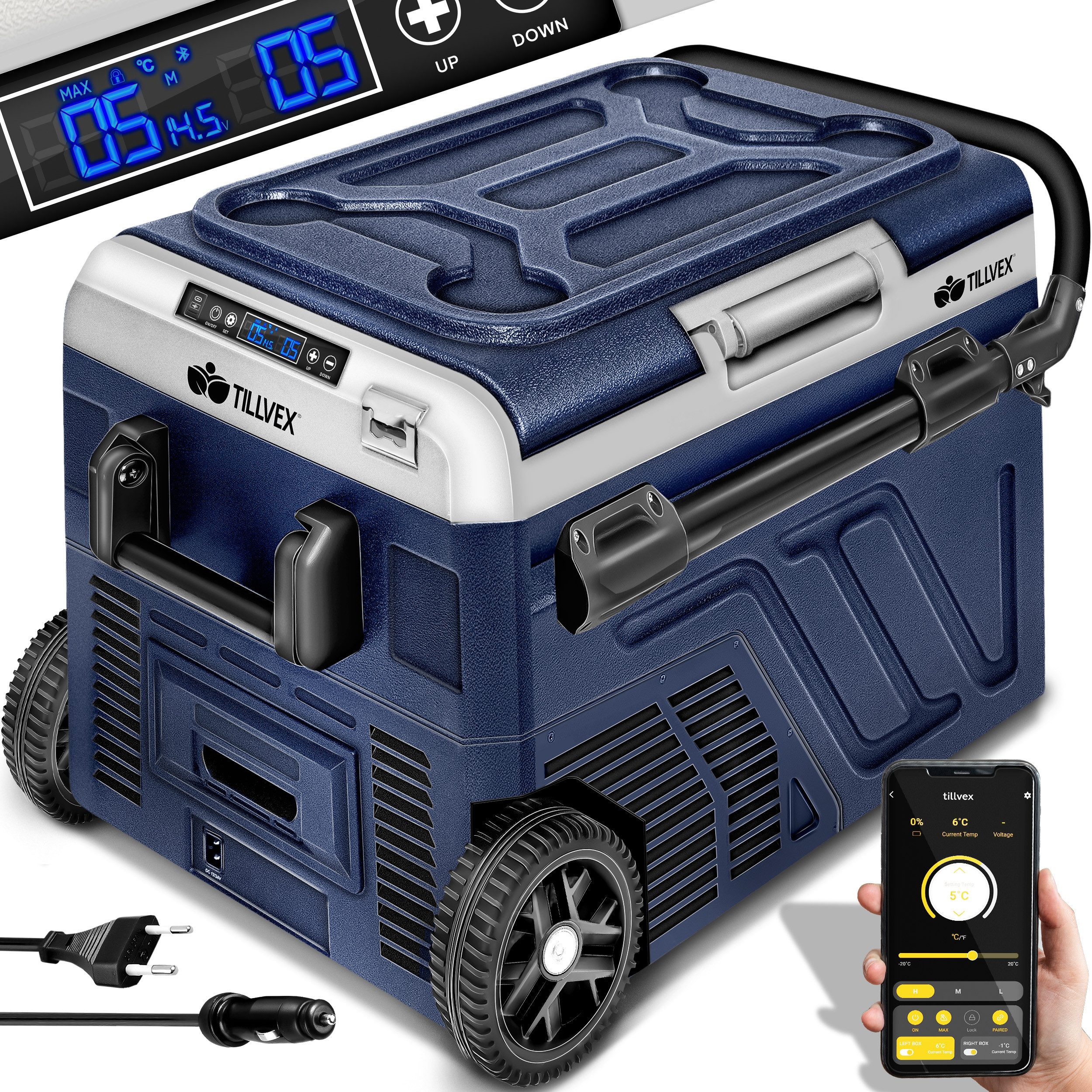 Kühlbox tillvex® Kompressor Kühlbox elektrisch Auto Gefrierbox Camping Kühlsch