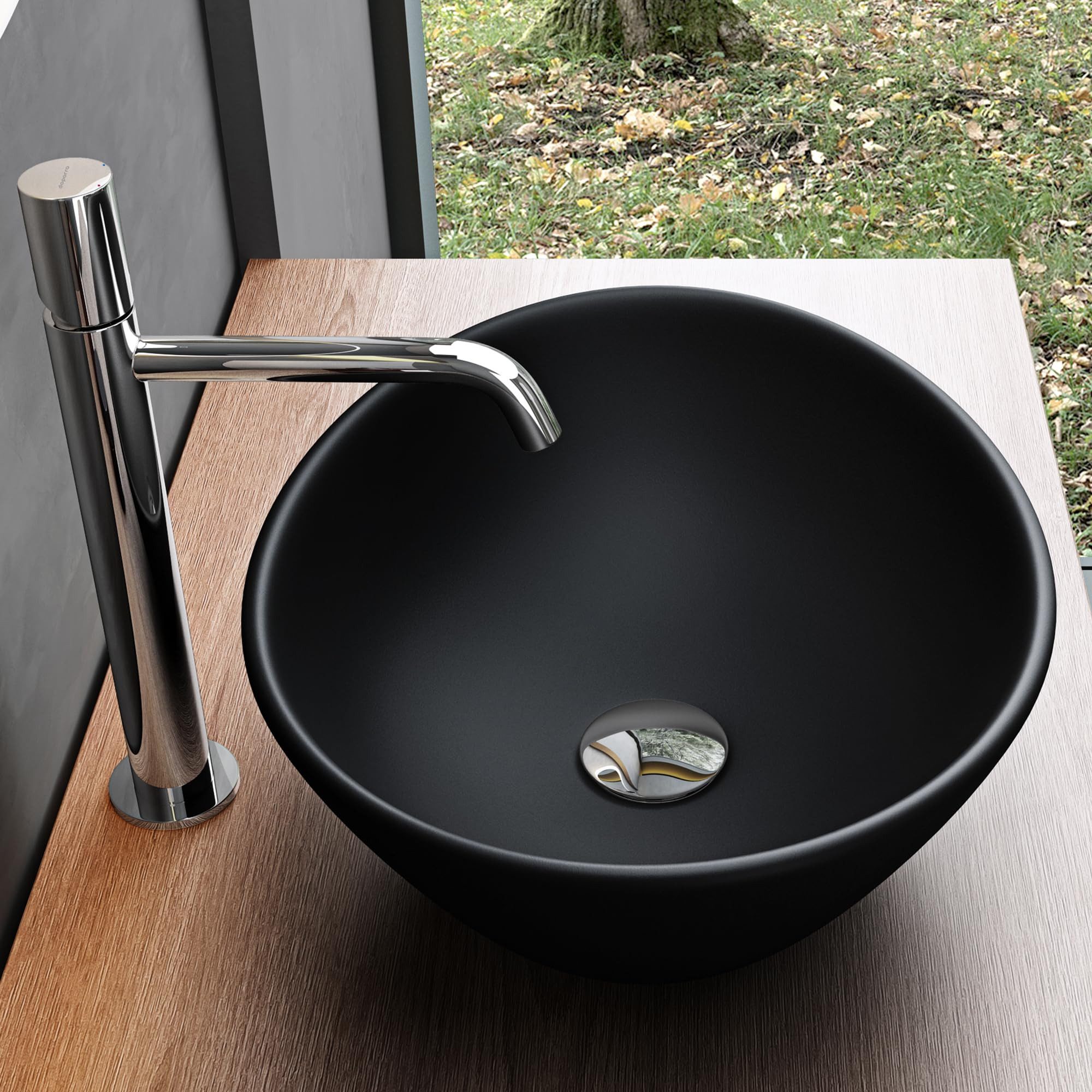 Mai & Mai Aufsatzwaschbecken Waschbecken Waschschale aus Keramik mit Nano-Versiegelung Oval Br205, pflegeleichte Oberfläche, hochwertige Keramik, ovale Form