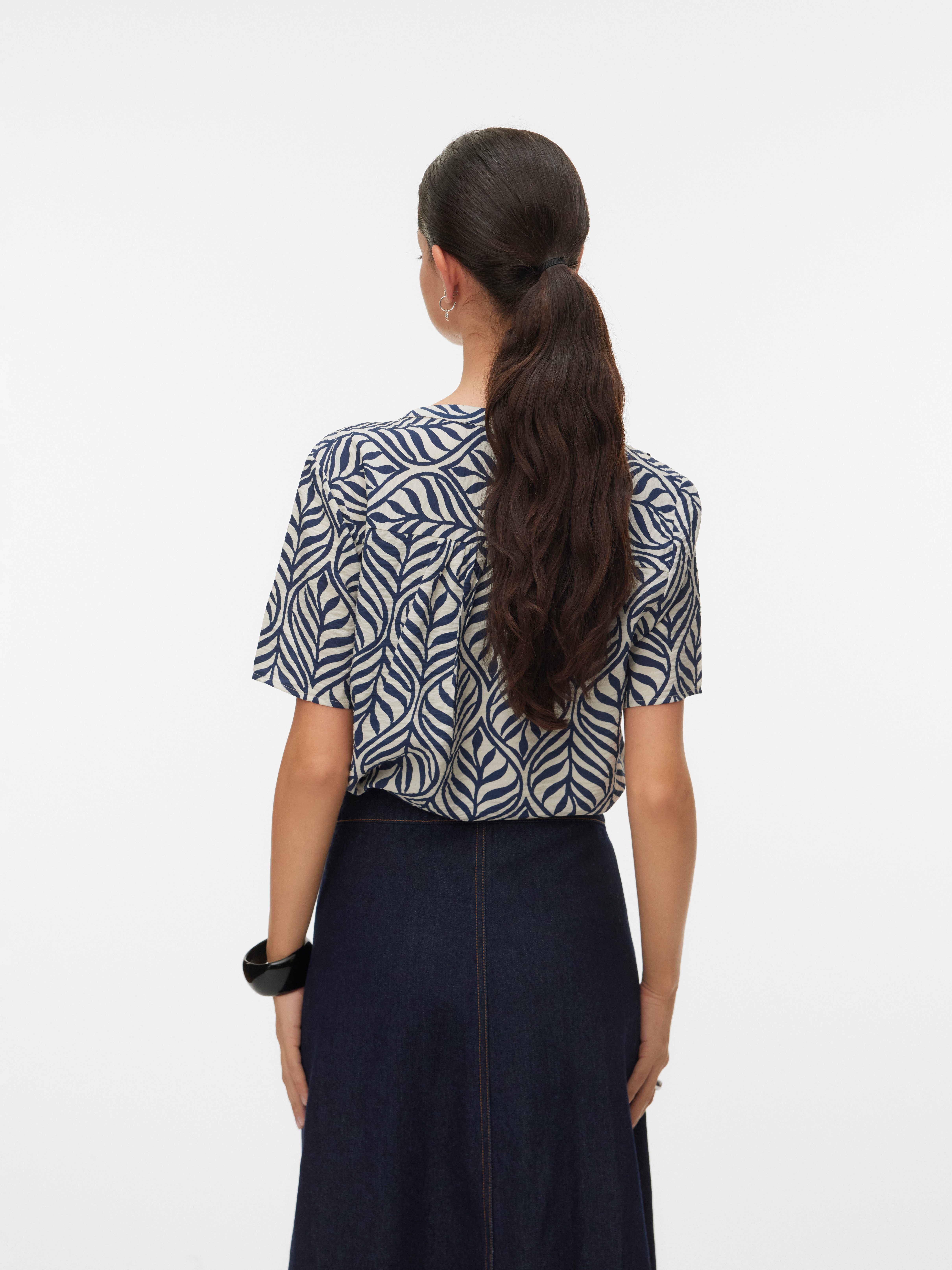 Vero Moda Shirtbluse VMJOSIE SS V-NECK GATHERING TOP WVN GA Viskosemischung günstig online kaufen
