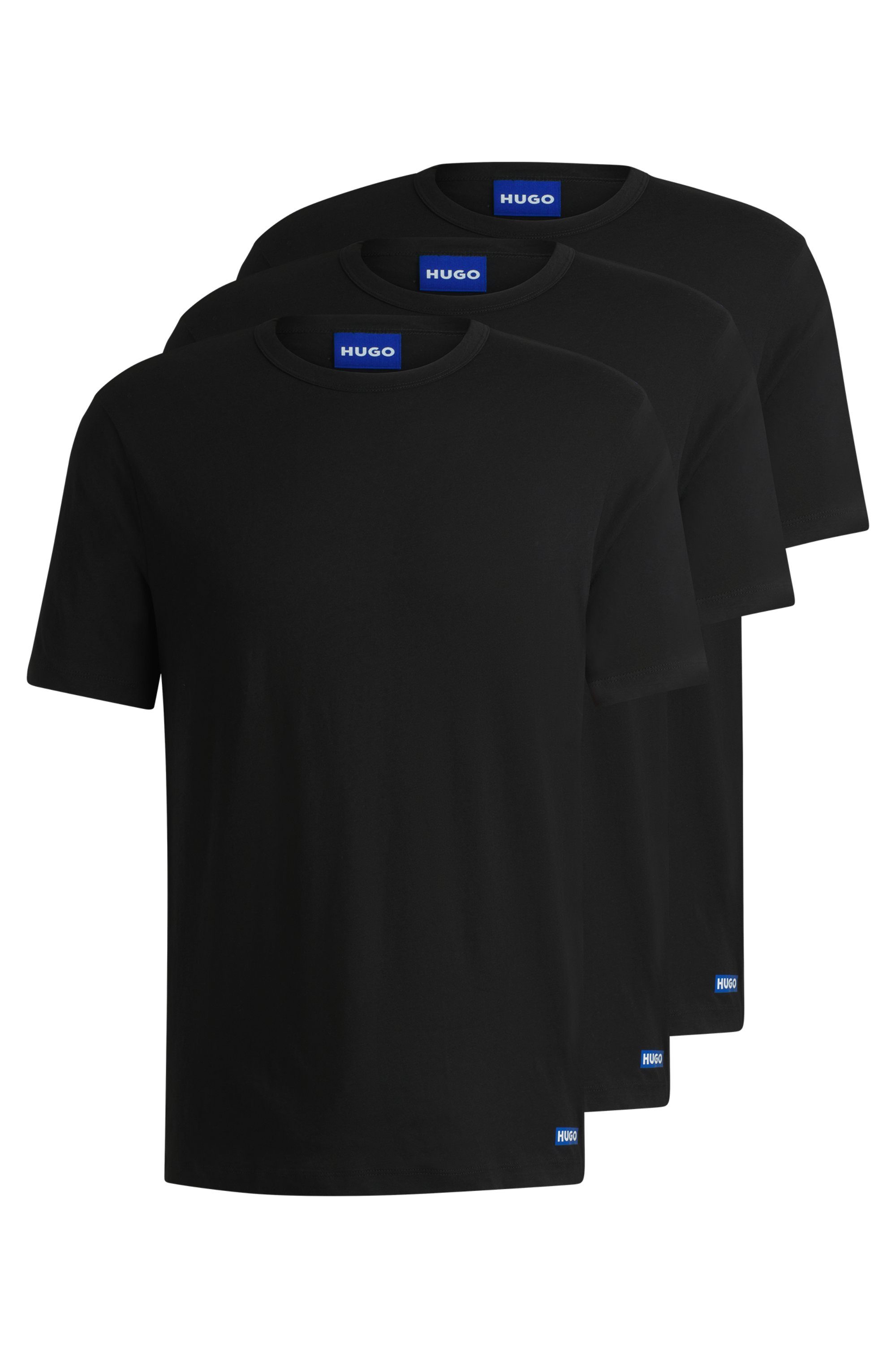 HUGO Blue T-Shirt BLUE Naolo (Packung, 2-tlg) mit kleinem Label am Saum günstig online kaufen