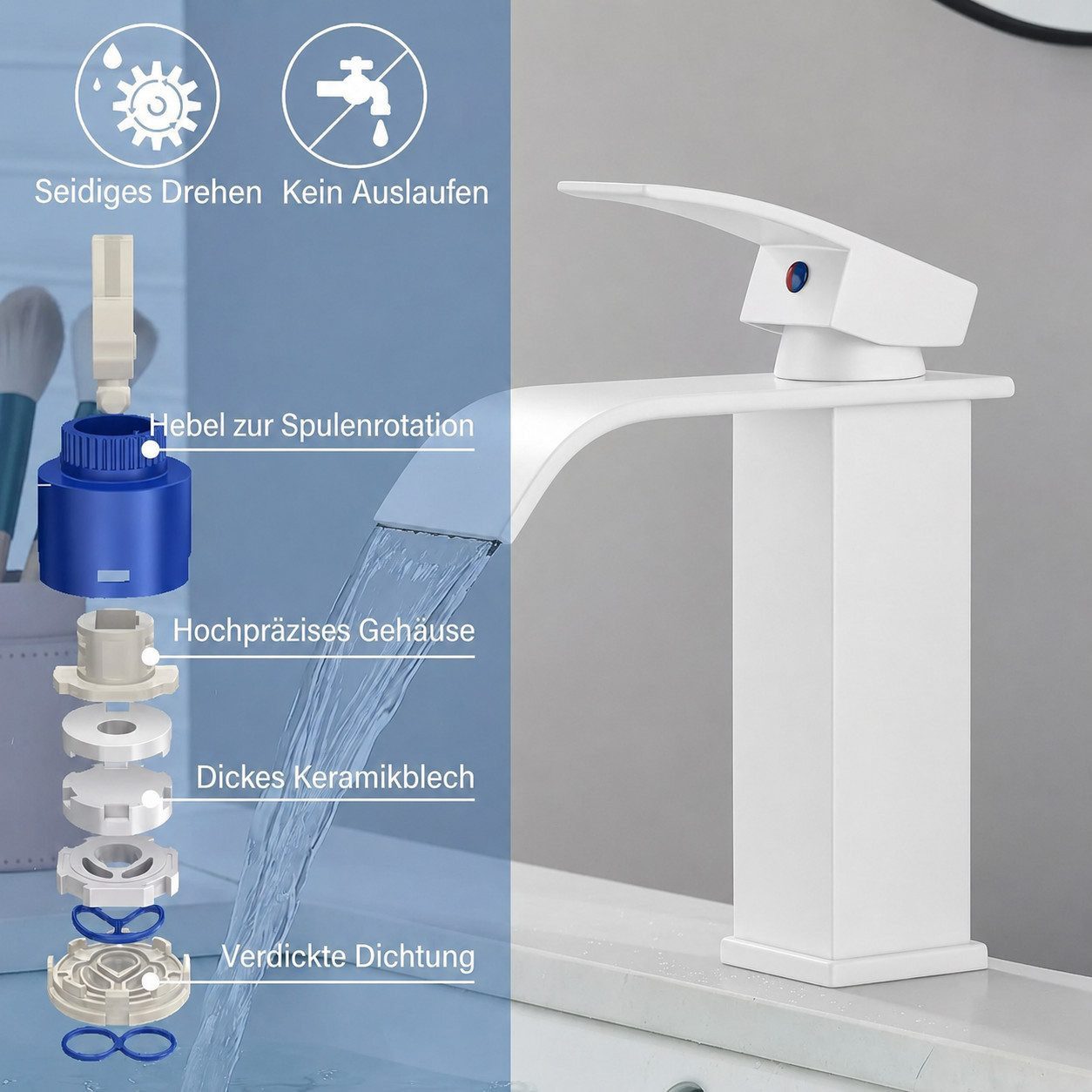 Faizee Home Küchenarmatur Küchenarmatur Hochwertige Armaturen aus Messing & Edelstahl, modern & langlebig – Bild 3 von 5