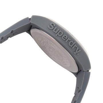 Superdry Quarzuhr, Superdry Unisex Erwachsene Analog Quarz Uhr mit Silicone Armband SYG182UE