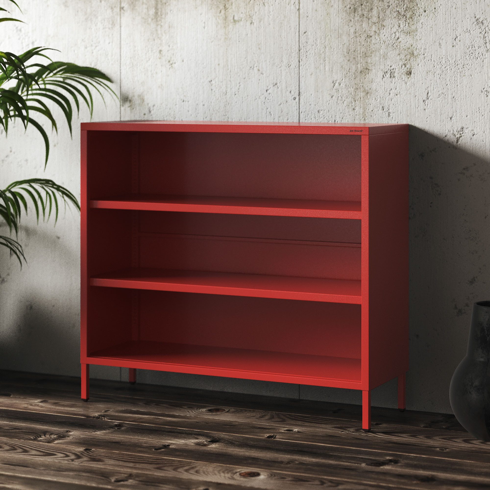 Jan Nowak Sideboard LUCA Regal Metall Stahl 100x90x35cm 2 Regale Sparkling (Stahl 0,6mm, 40kg, 25mm Raster, Wandmontage möglich), Brilliance Beine regulierbar Wohnzimmer Büro