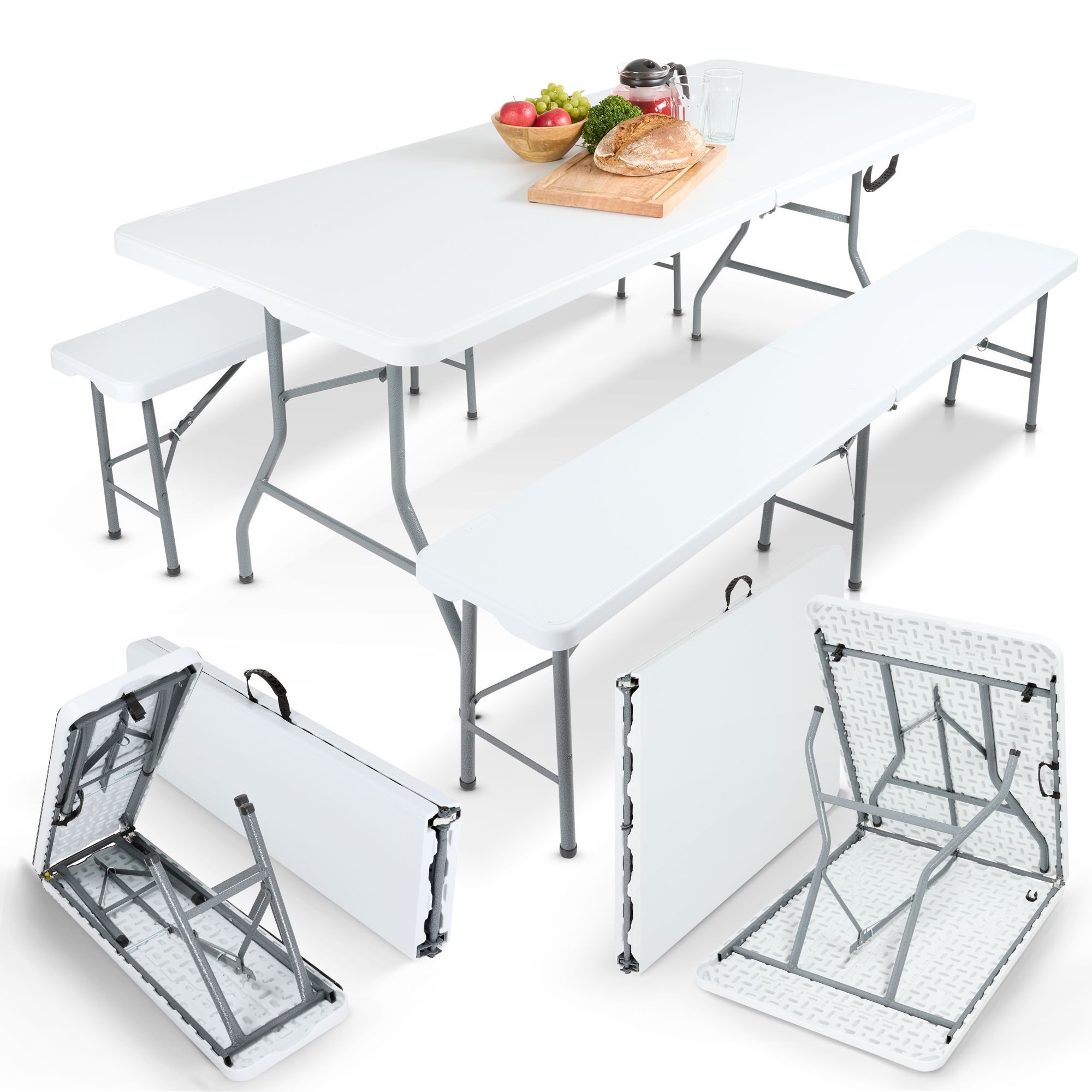 Arebos Bierzeltgarnitur Festzeltgarnitur, Biertisch Set, klappbar Campingti günstig online kaufen