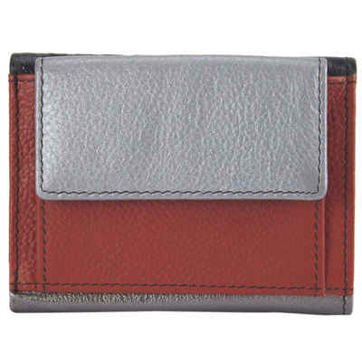 Sunsa Mini Geldbörse »Mini klein Leder Geldbörse Geldbeutel Portemonnaie Brieftasche«, echt Leder, aus recycelten Lederresten, mit RFID-Schutz, Unisex
