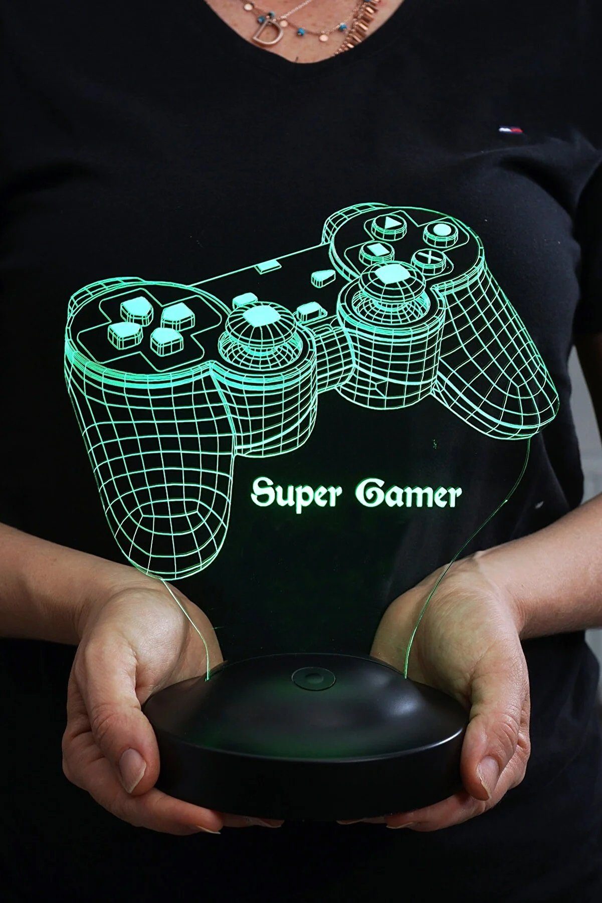 Geschenkelampe LED Nachttischlampe Spielkonsole Joystick 3D Gravur mehrfarbige Nachttischlampe, Leuchte 7 Farben fest integriert, Geburtstagsgeschenk für Freund – Bild 5 von 5